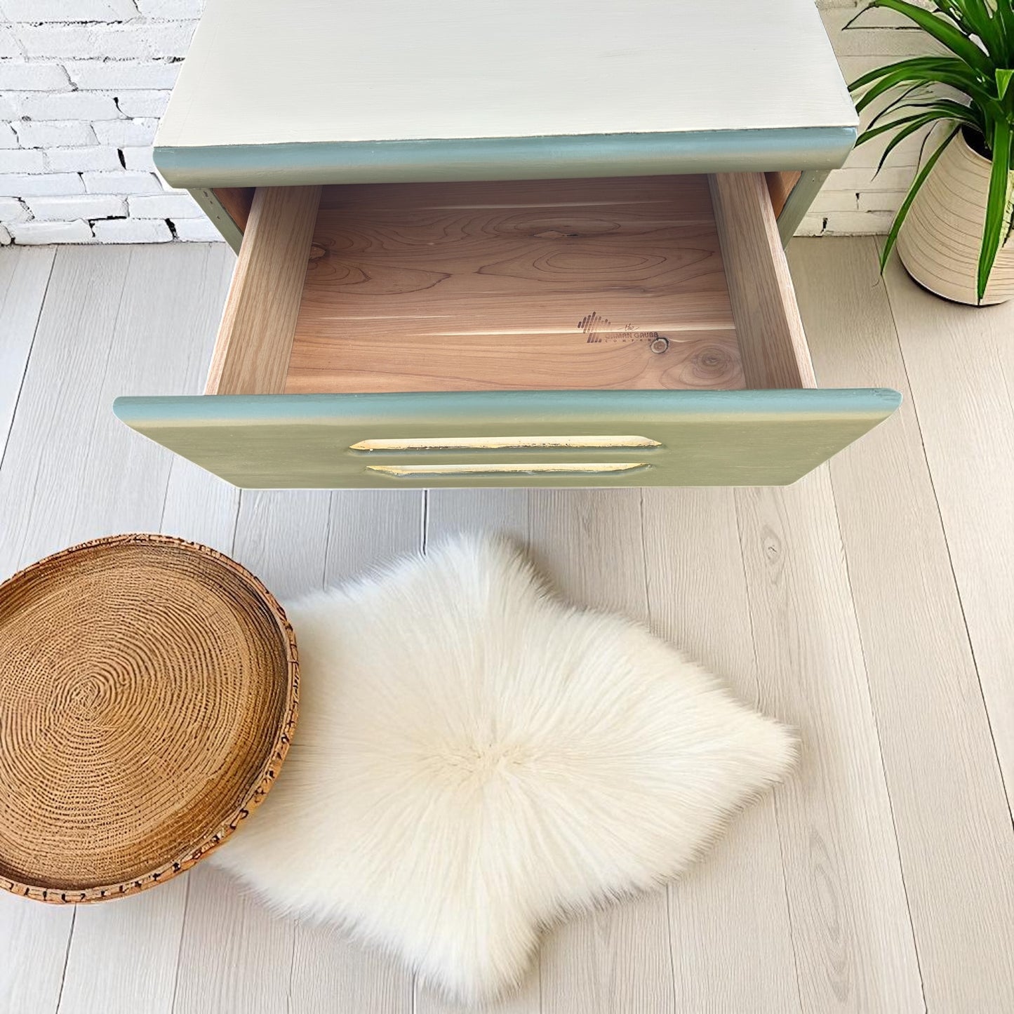 Newly refinished wooden nightstand set (The Orman Gaubb Company)