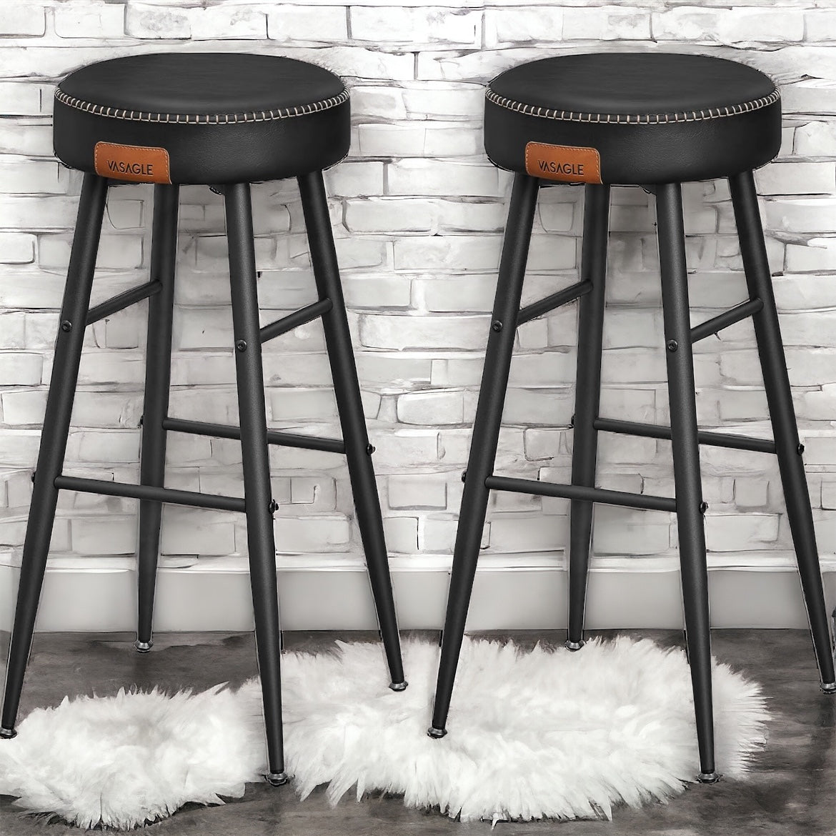 Bar Stools Set of 2, Kitchen Counter Stools