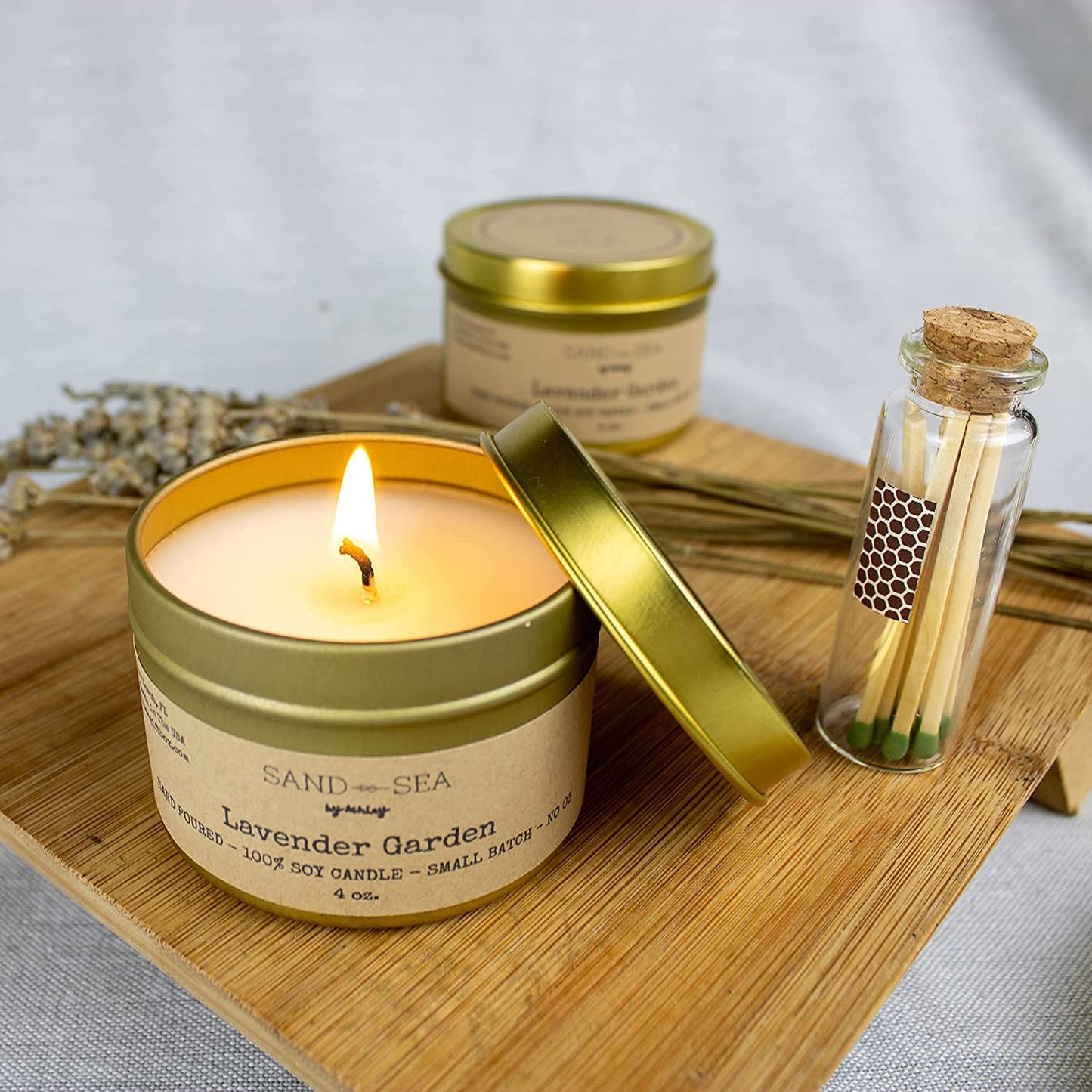 Lavender Spa Gift Set - Relaxing Spa Self Care 9 pc - Soap, Soy Candle, Himalayan Salt Scrub, Bath Bomb, Bath Salt, Vegan Lip Balm