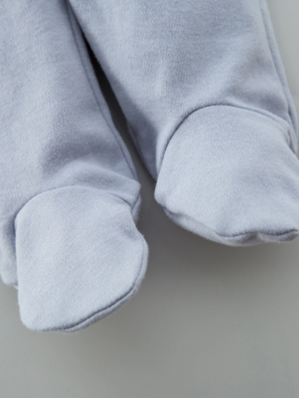 Newborn Baby 2pcs Solid Elastic Waist Footed Pants