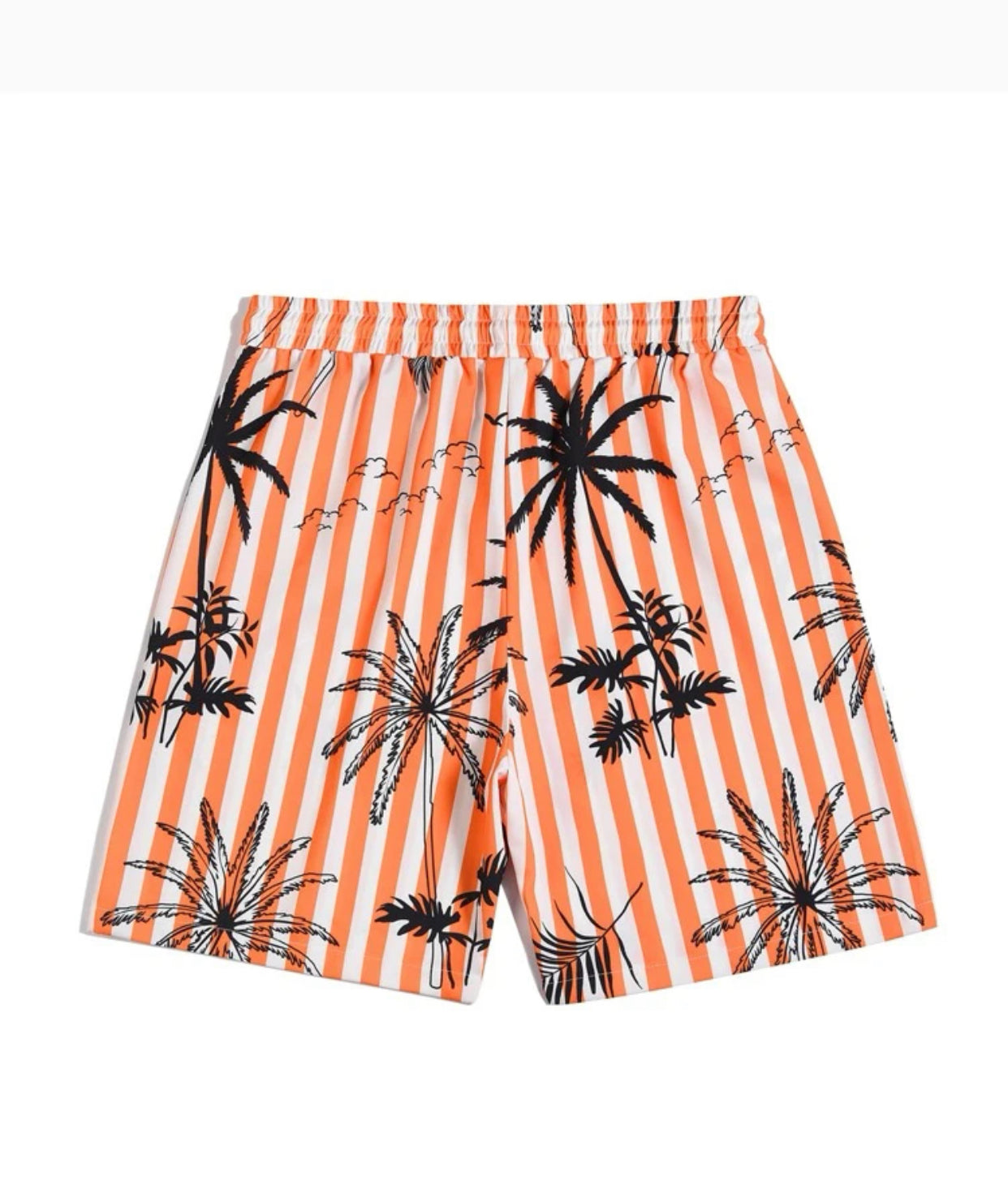 Guys tropical print striped shorts