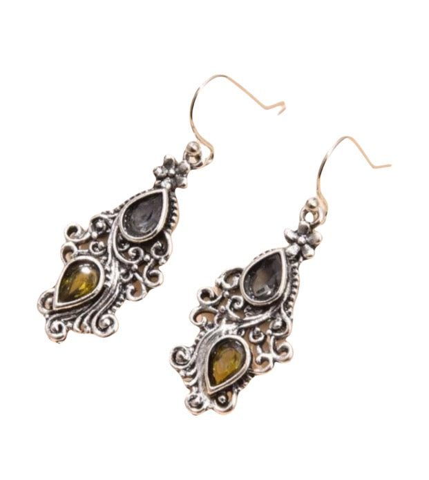 Water drop charm earrings