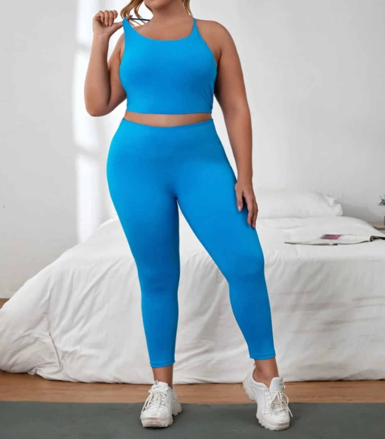 Curve and plus cross cross back sports bra & scrunch butt leggings - Christina’s unique boutique LLC