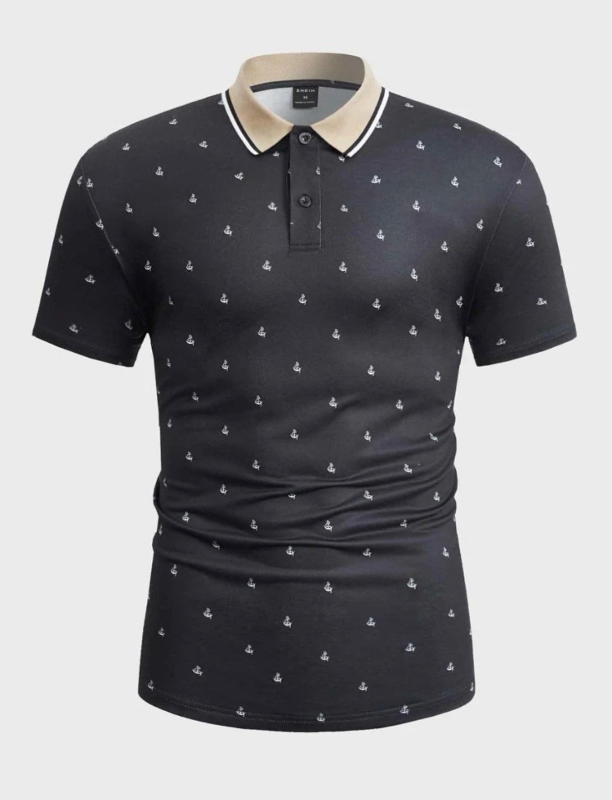 Men’s allover graphic print polo shirt