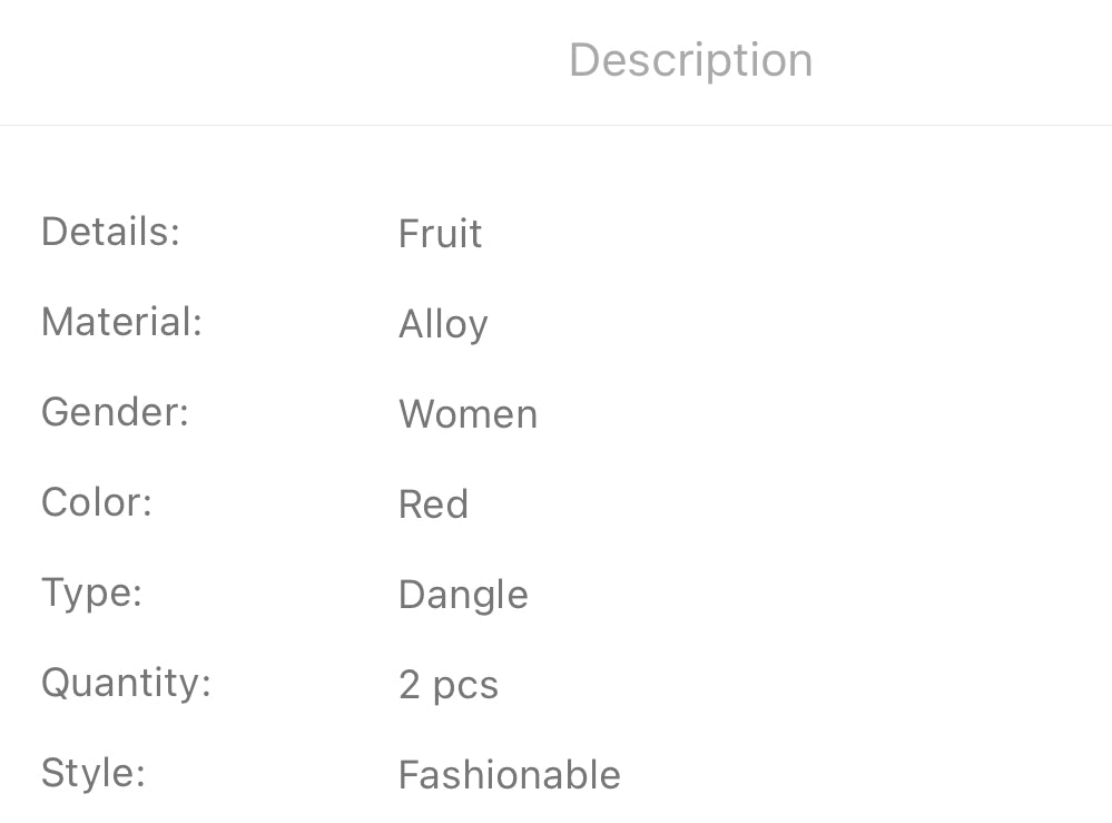 Cherry decor drop earrings