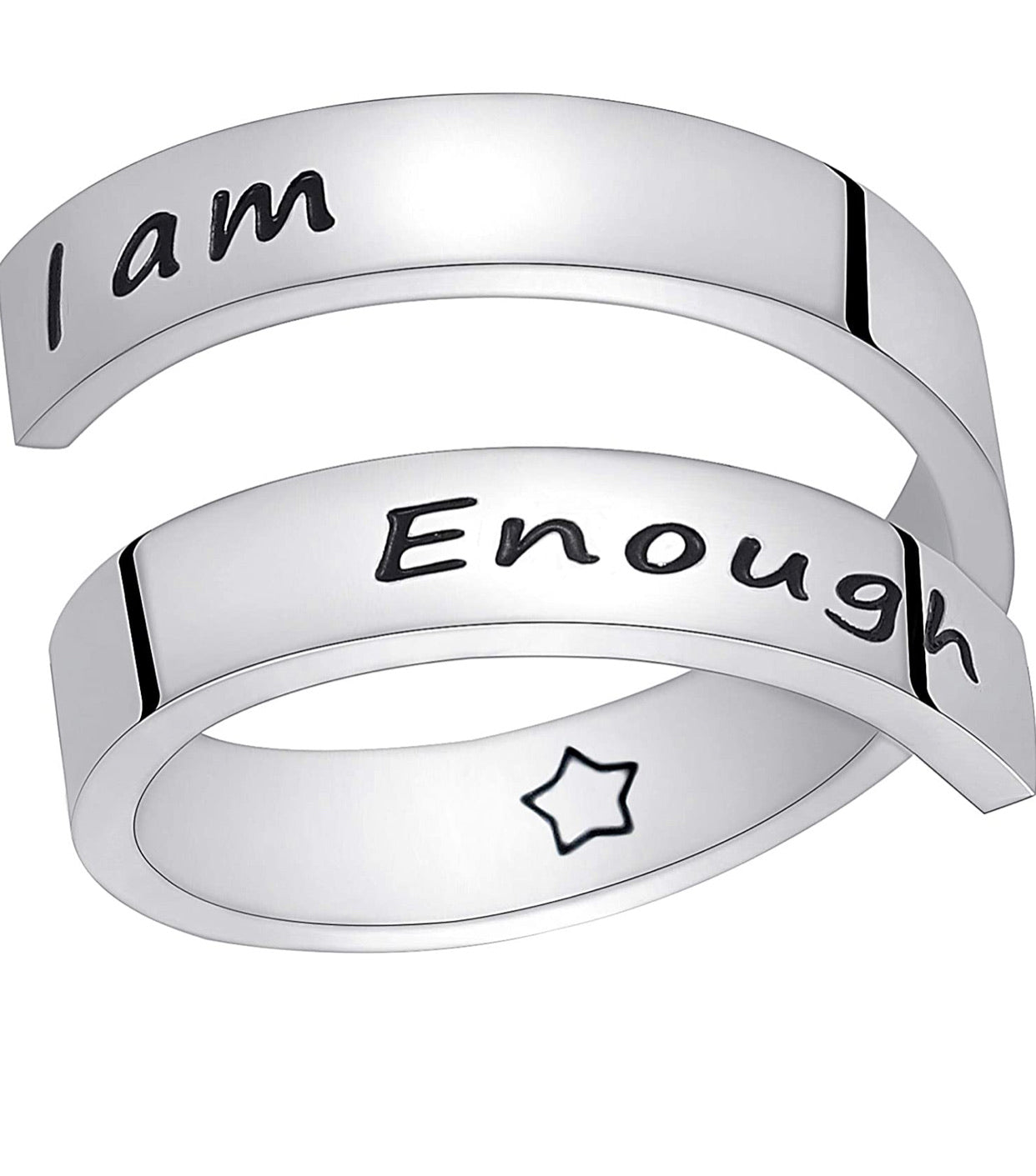 Stainless steel engraved inspirational ring - Christina’s unique boutique LLC