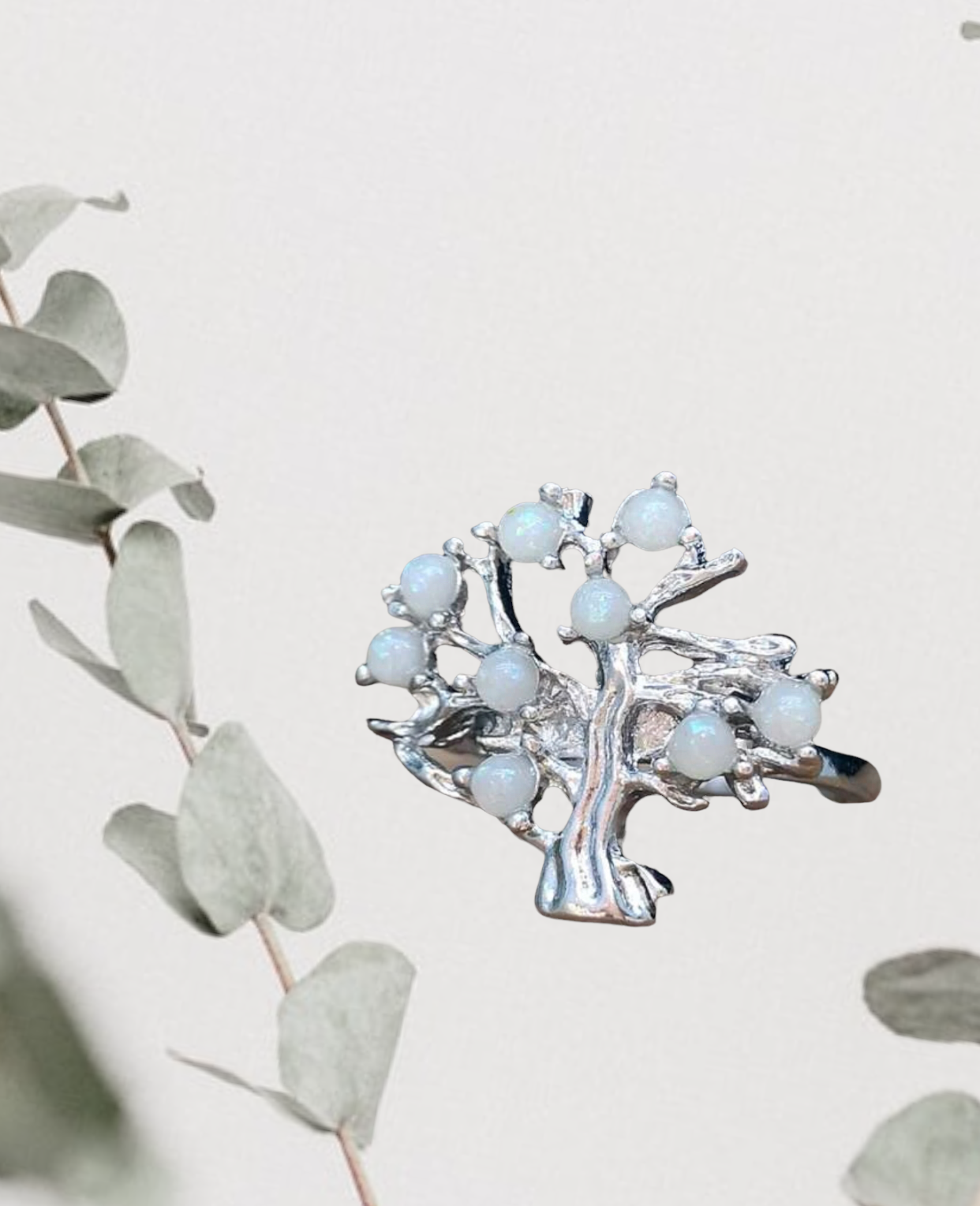 Opal inspired tree decor ring. Size 8.