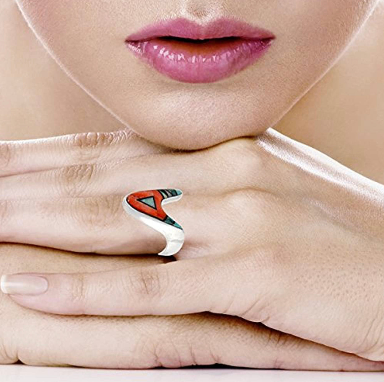 Sterling Silver 925 Ring with Genuine Turquoise & Gemstones