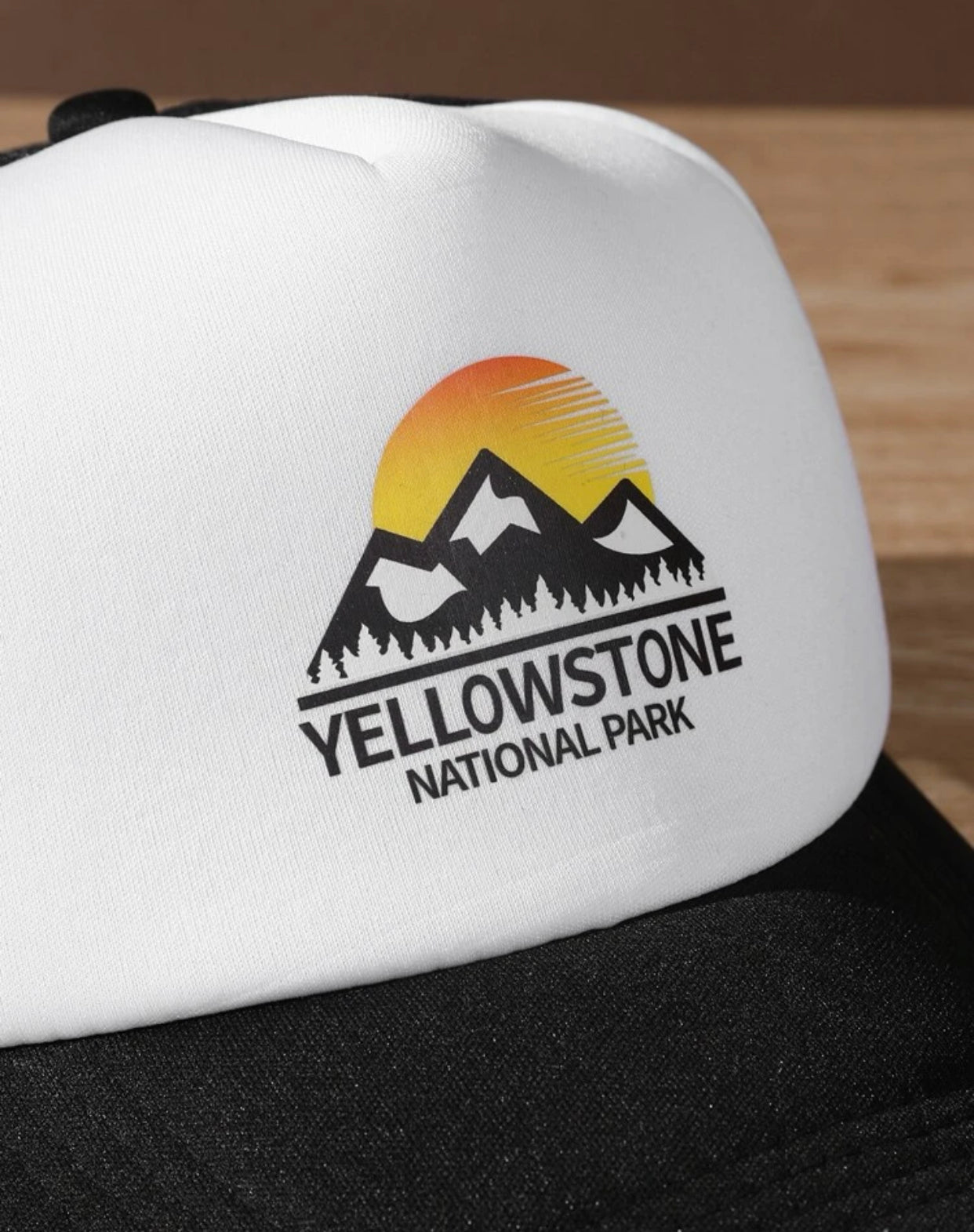 Men’s mountain & letter graphic trucker hat