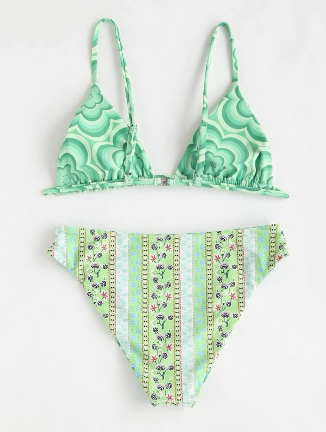 Teen Girls Floral Print Reversible Bikini Swimsuit