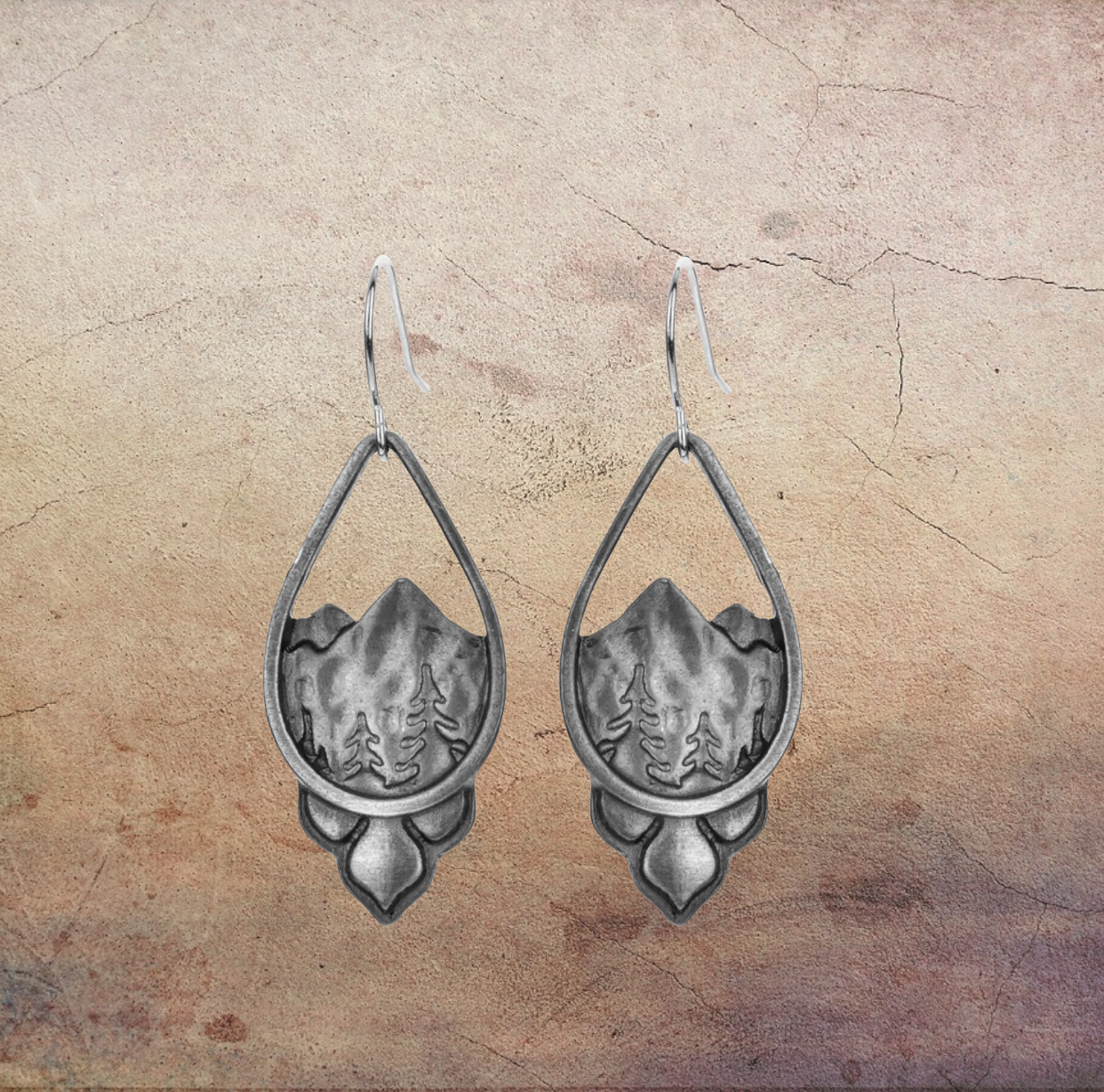 Vintage Mountain Earrings Ethnic Style Silver Color Pendant Earrings