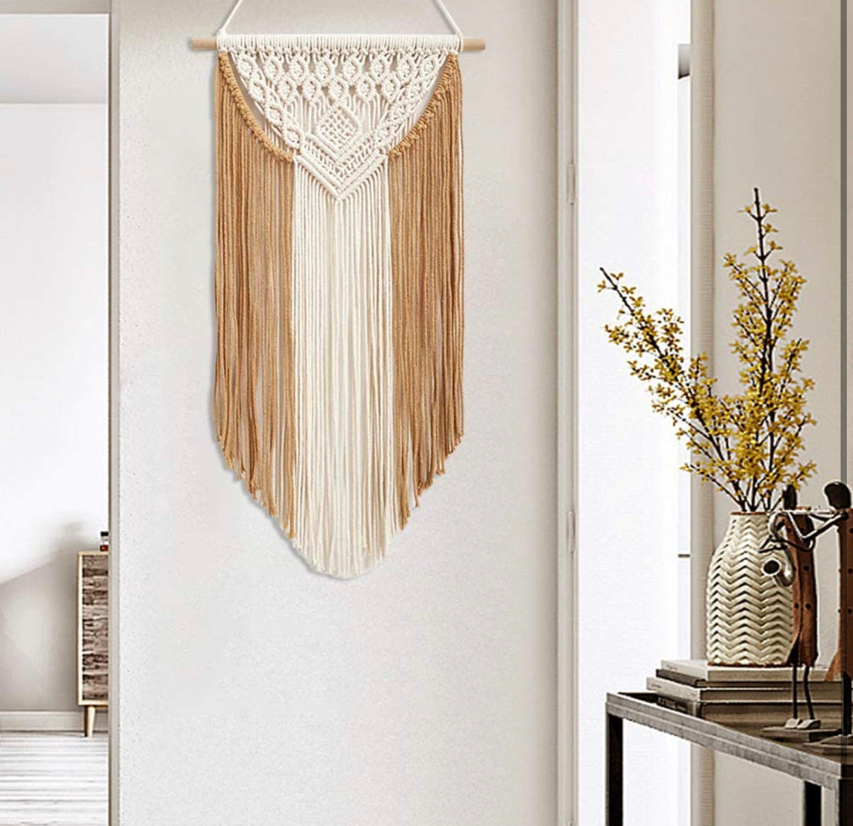 Macrame Wall Hanging Tapestry Hand-Woven Bohemian Style Cotton Rope - Christina’s unique boutique LLC