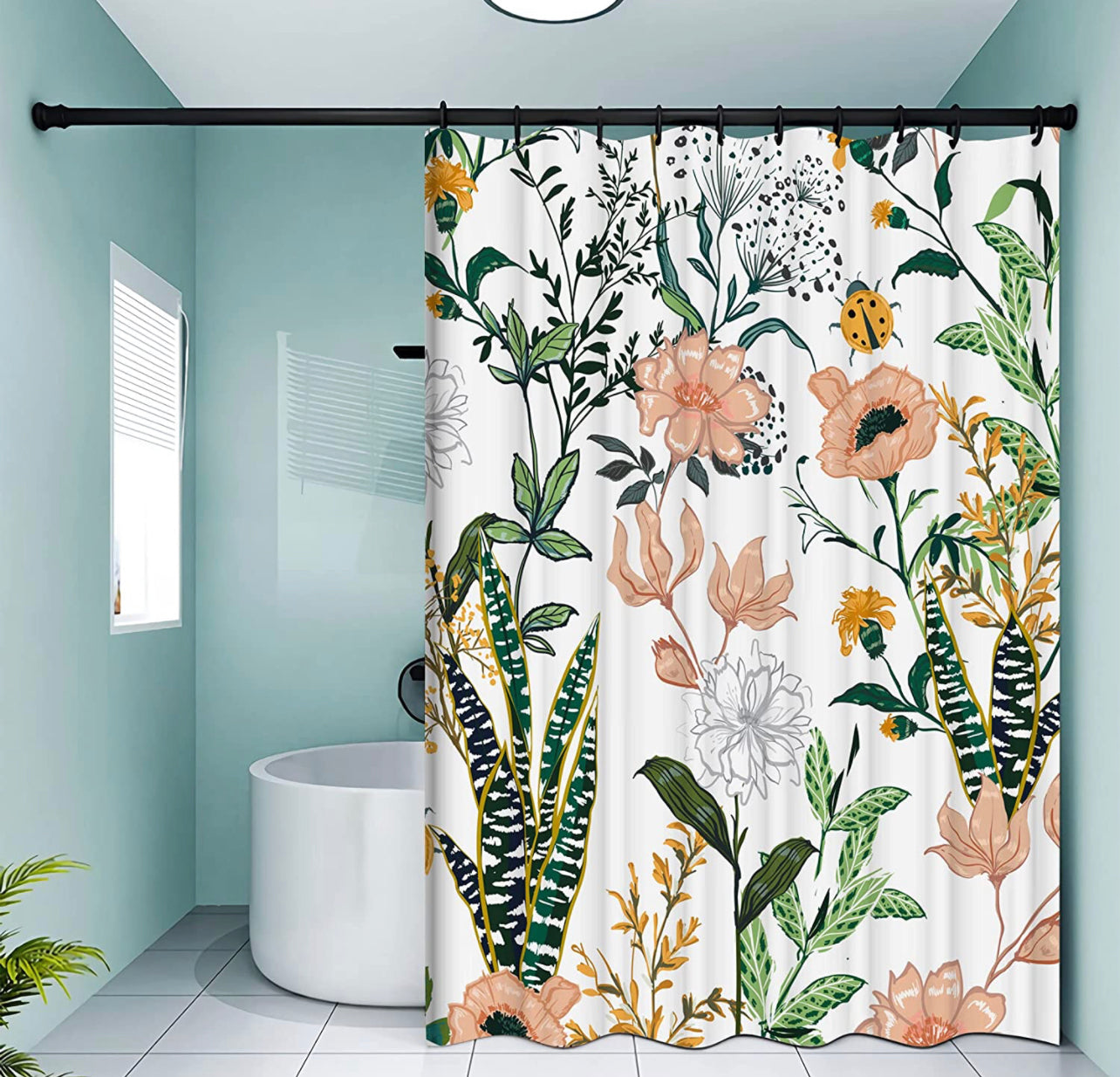 Boho Floral Shower Curtain