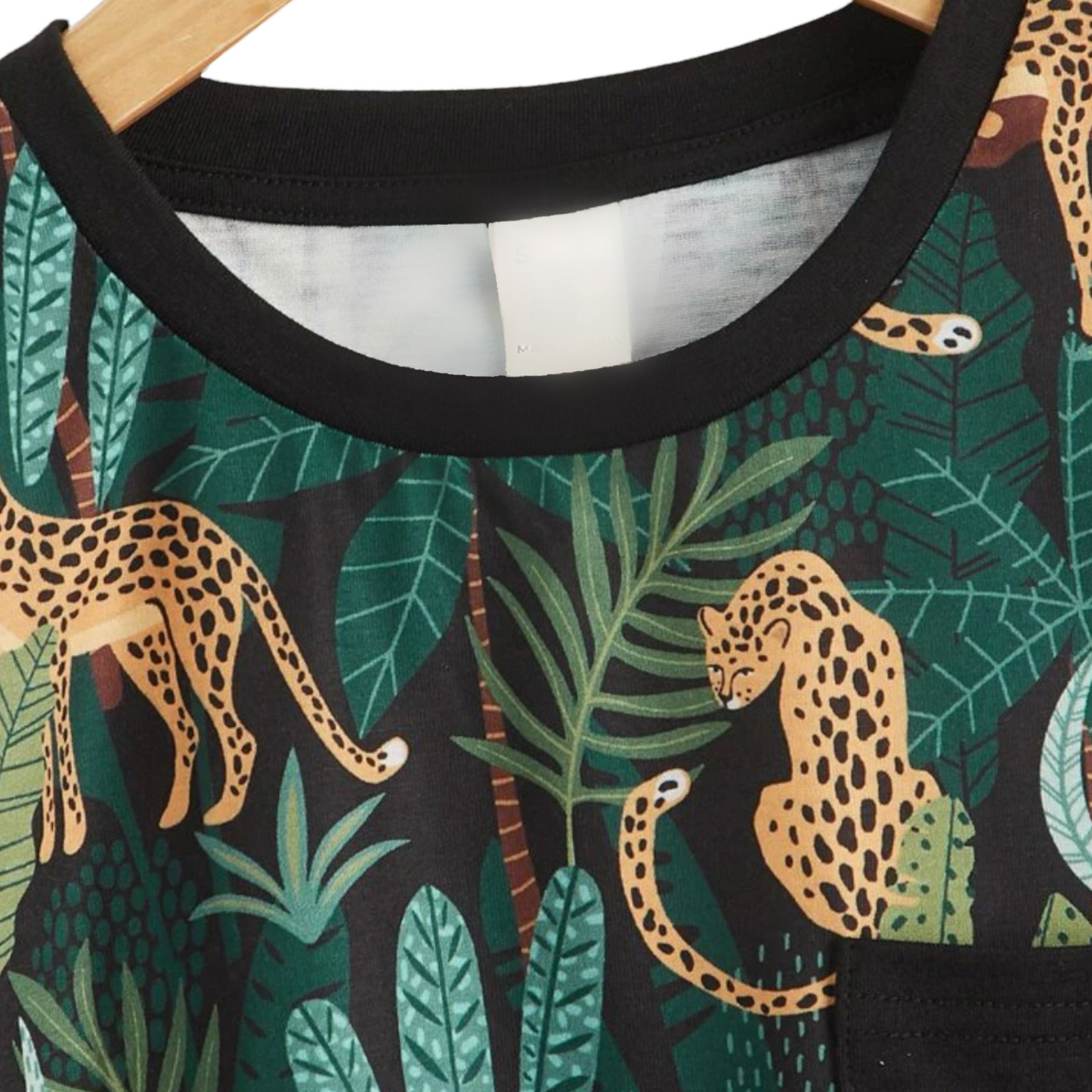 Boys animal & tropical print patch pocket tee
