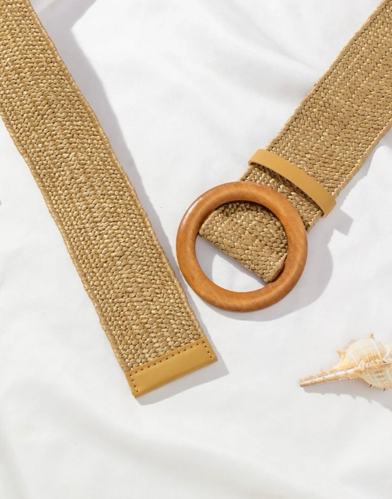 Round Buckle Braided Belt