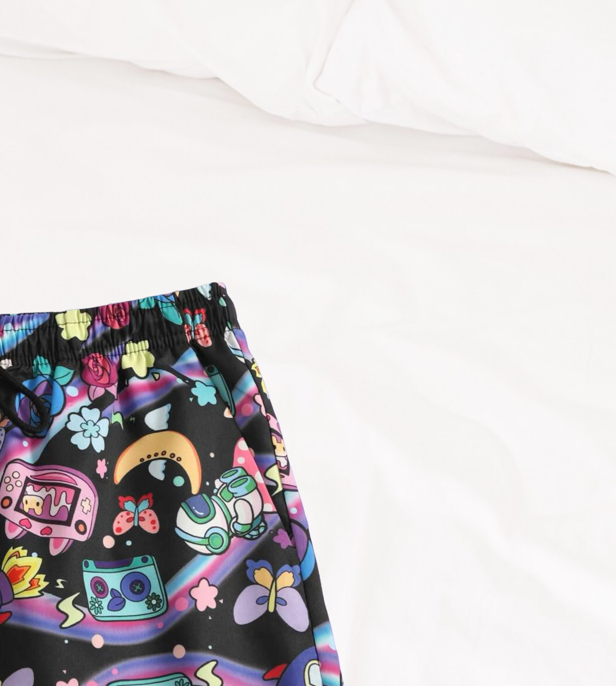 Men’s rainbow cartoon graphic shorts