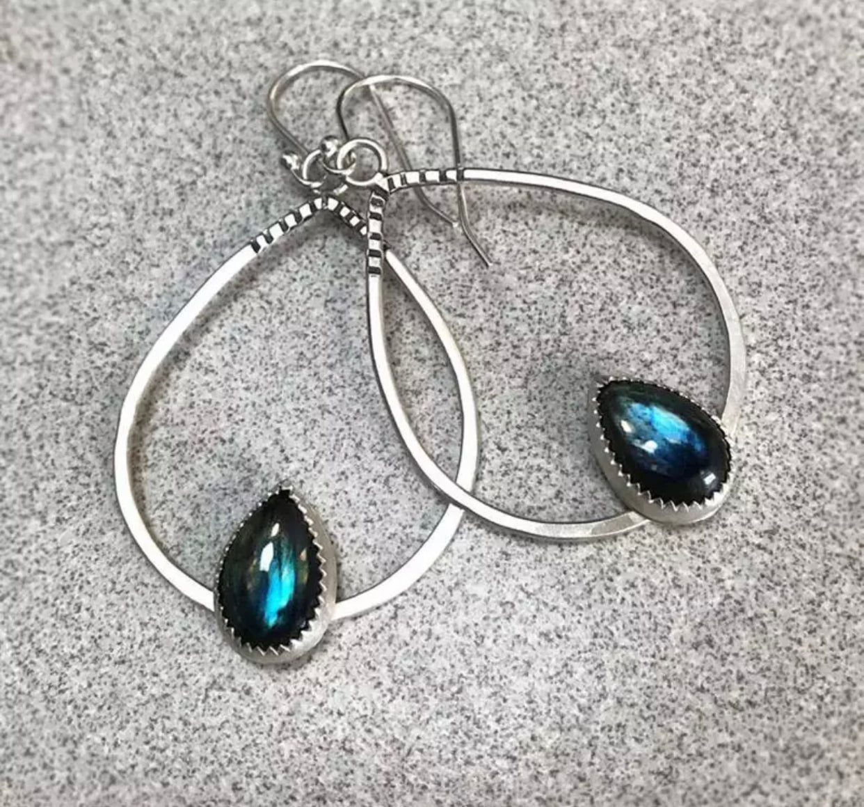Waterdrop labradorite inspired dangle earrings
