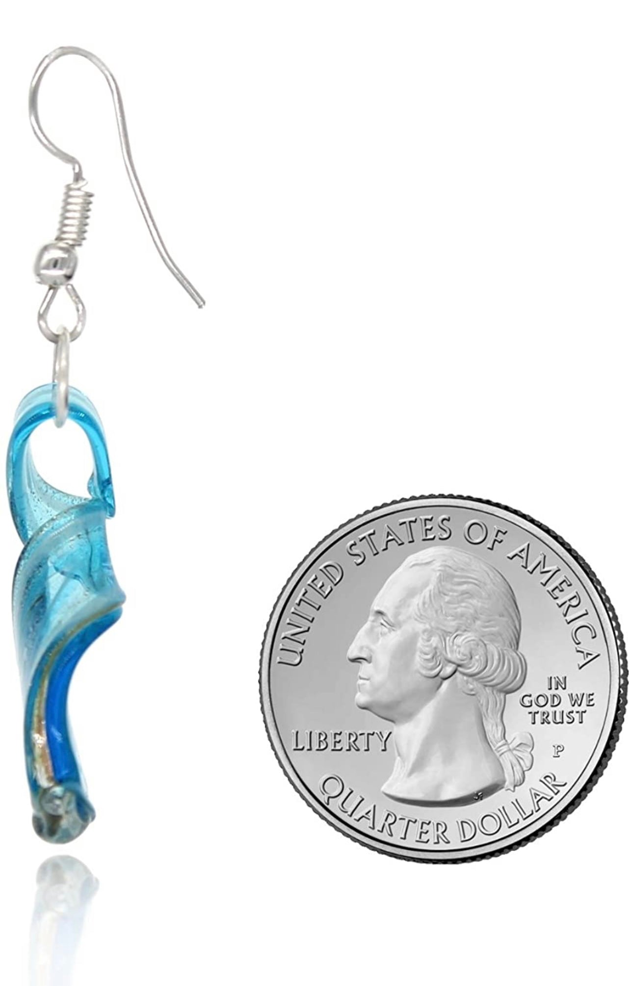 Handmade Murano Inspired Blue Gorgeous Artist Made Twist Glass Earrings