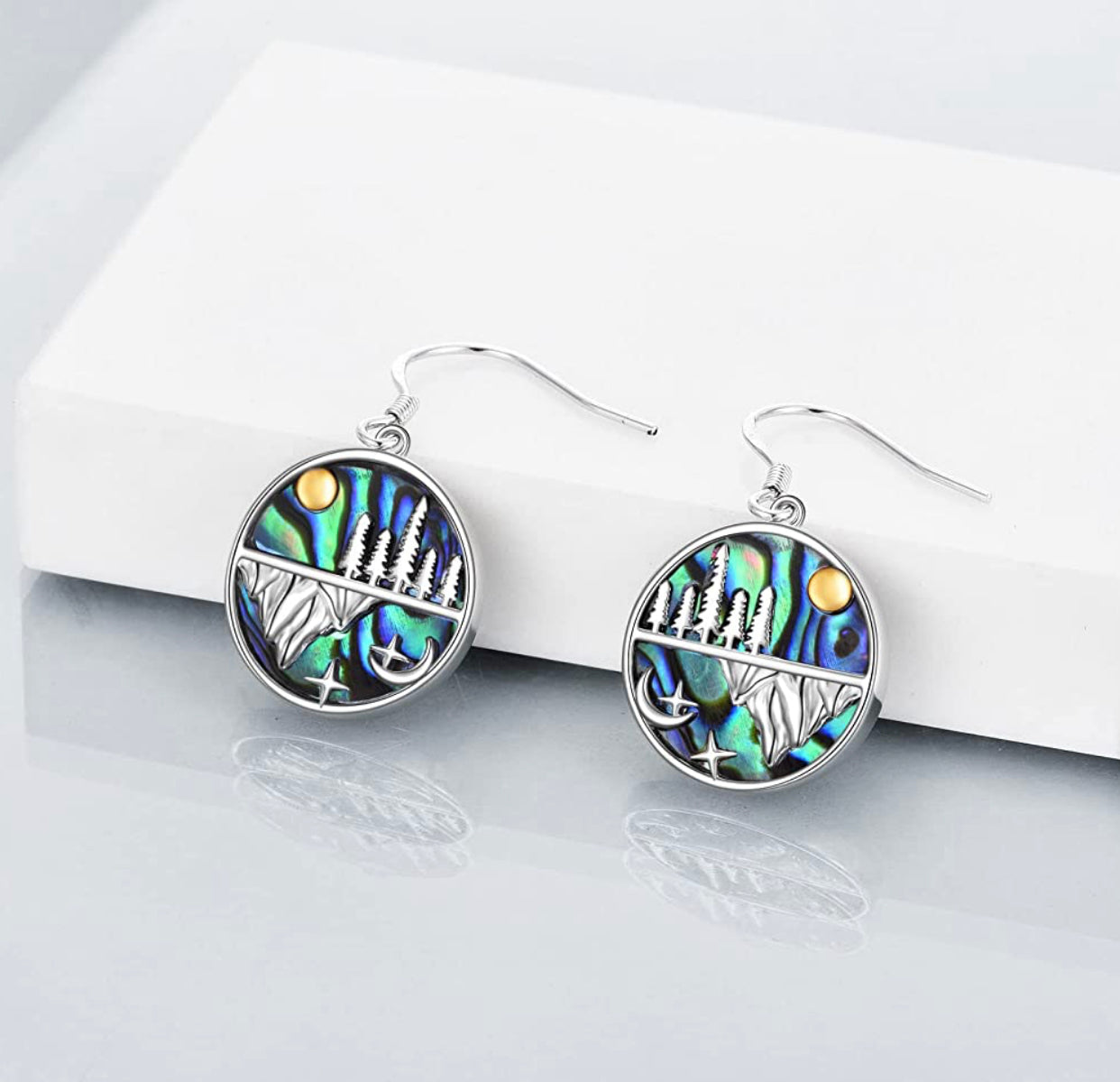 Mountain Earrings Sterling Silver Abalone