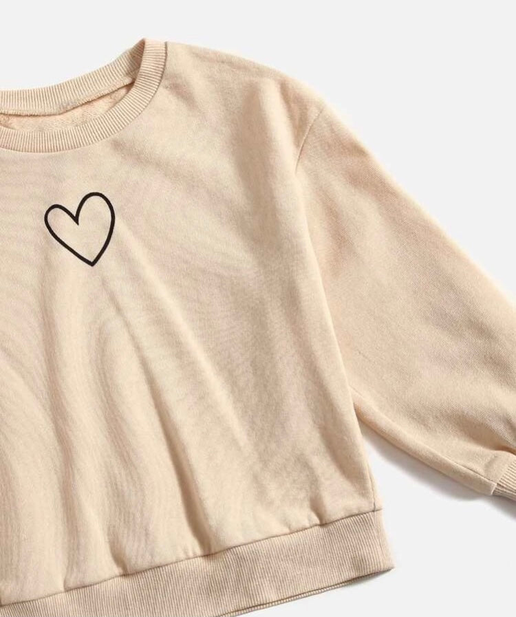 Toddler girls heart print pullover & leggings