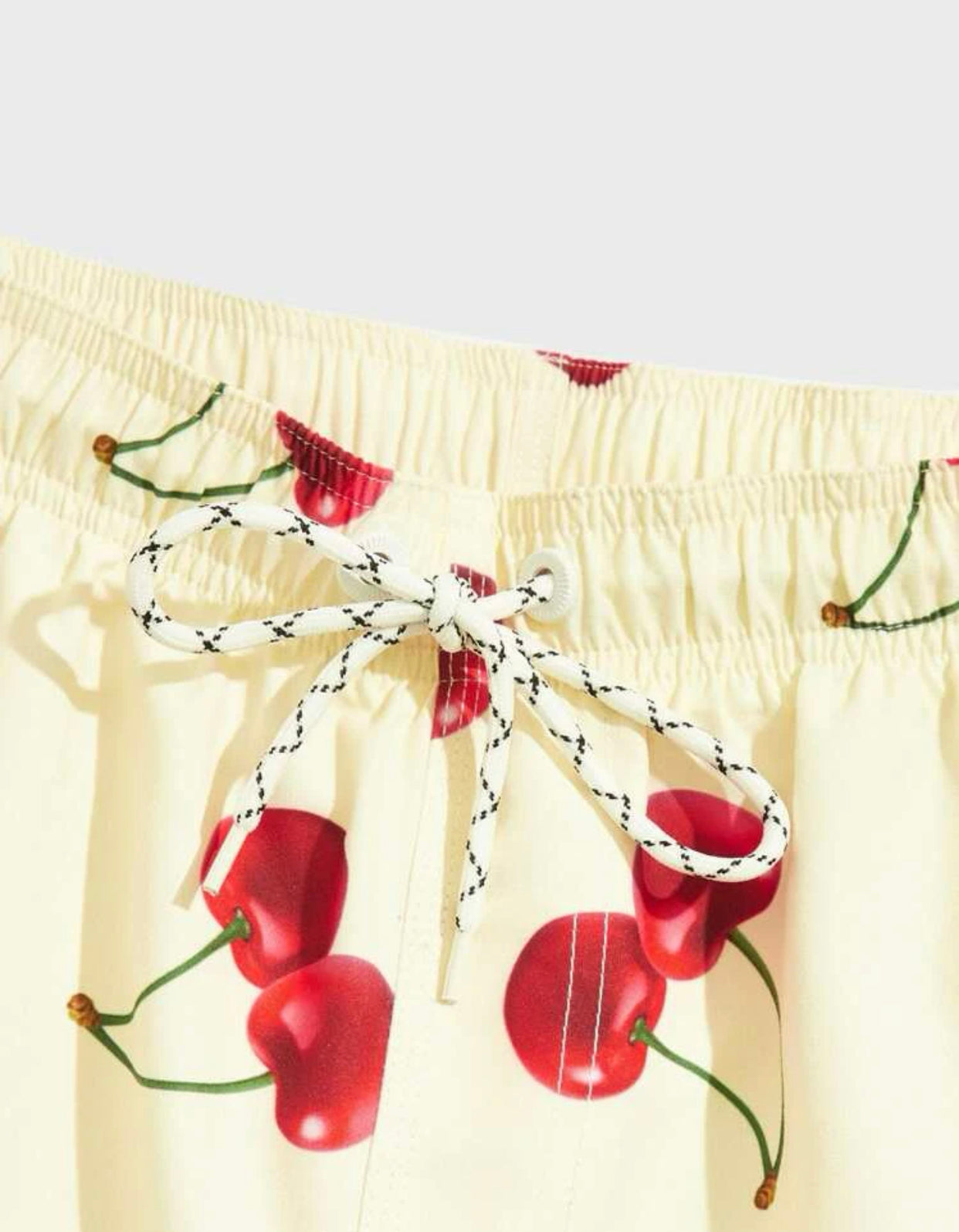 Men allover cherry print swim trunks