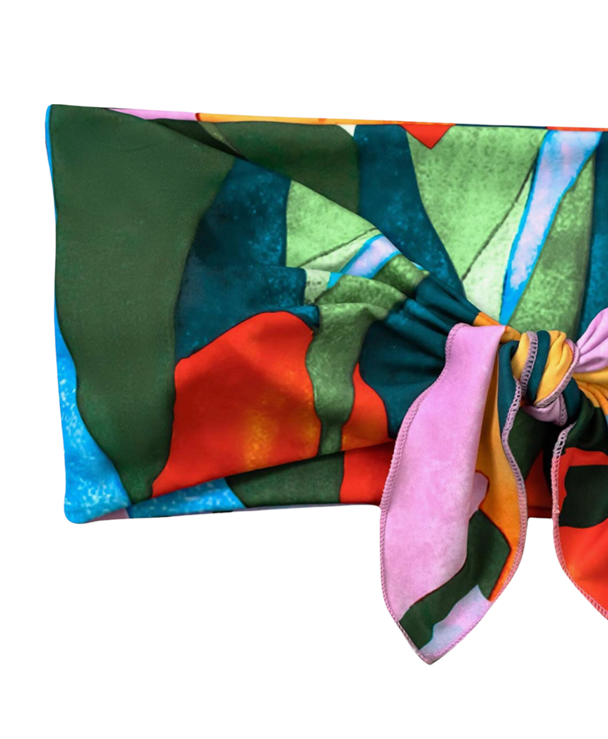 Women's Graphic Swimsuit Tie Front Bandeau and High Waist Panty Bikini Set Bathing Suit. Red (multicolor)