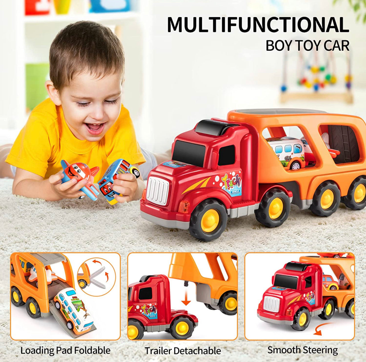 Toddler Carrier Truck Transport Vehicles Toys - 5 in 1 Toys