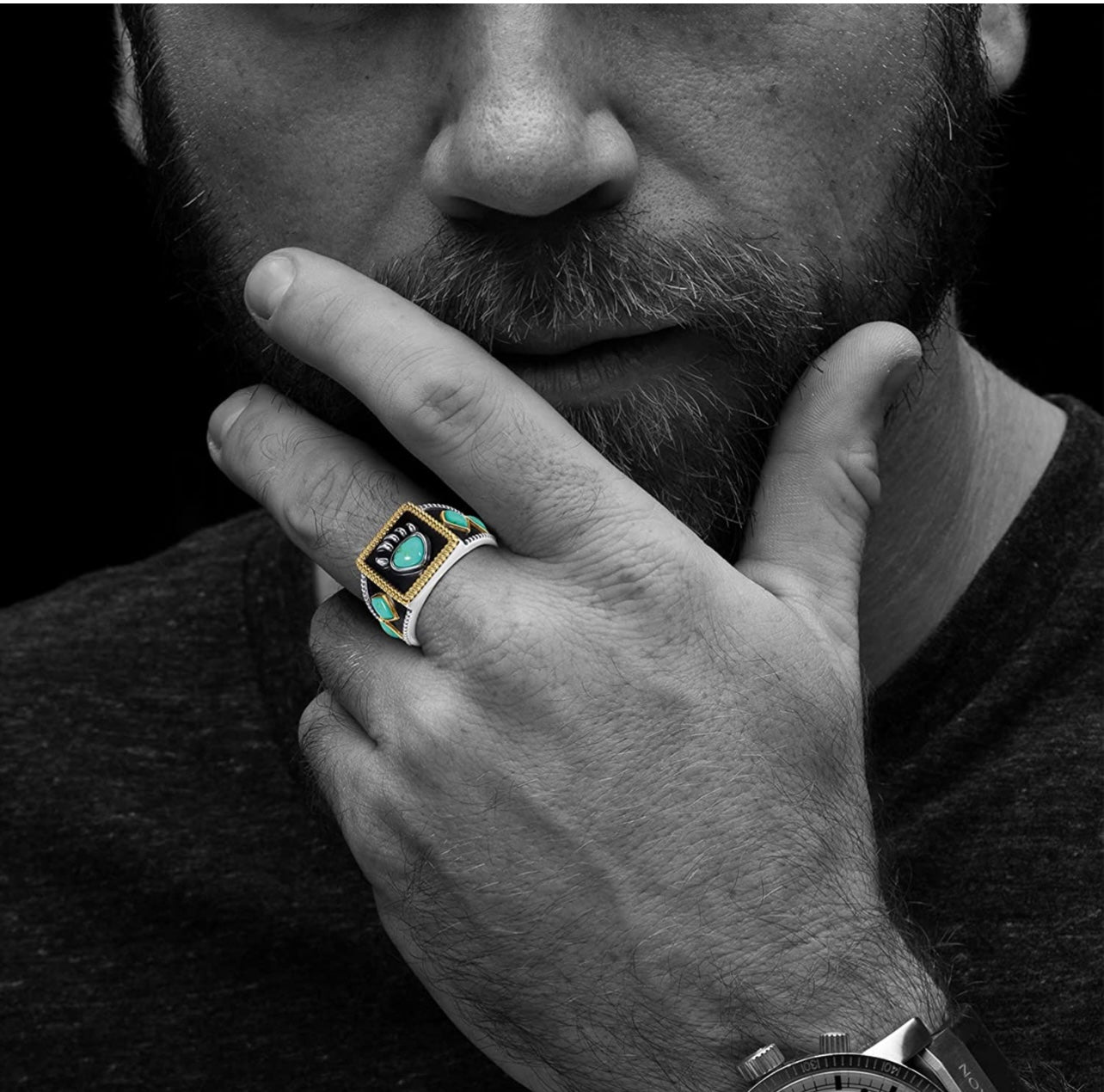 Wolf Rings for Men Women, Silver Plated Stainless Steel Wolf Rings, Retro Norse Viking Wolf Ring, Vintage