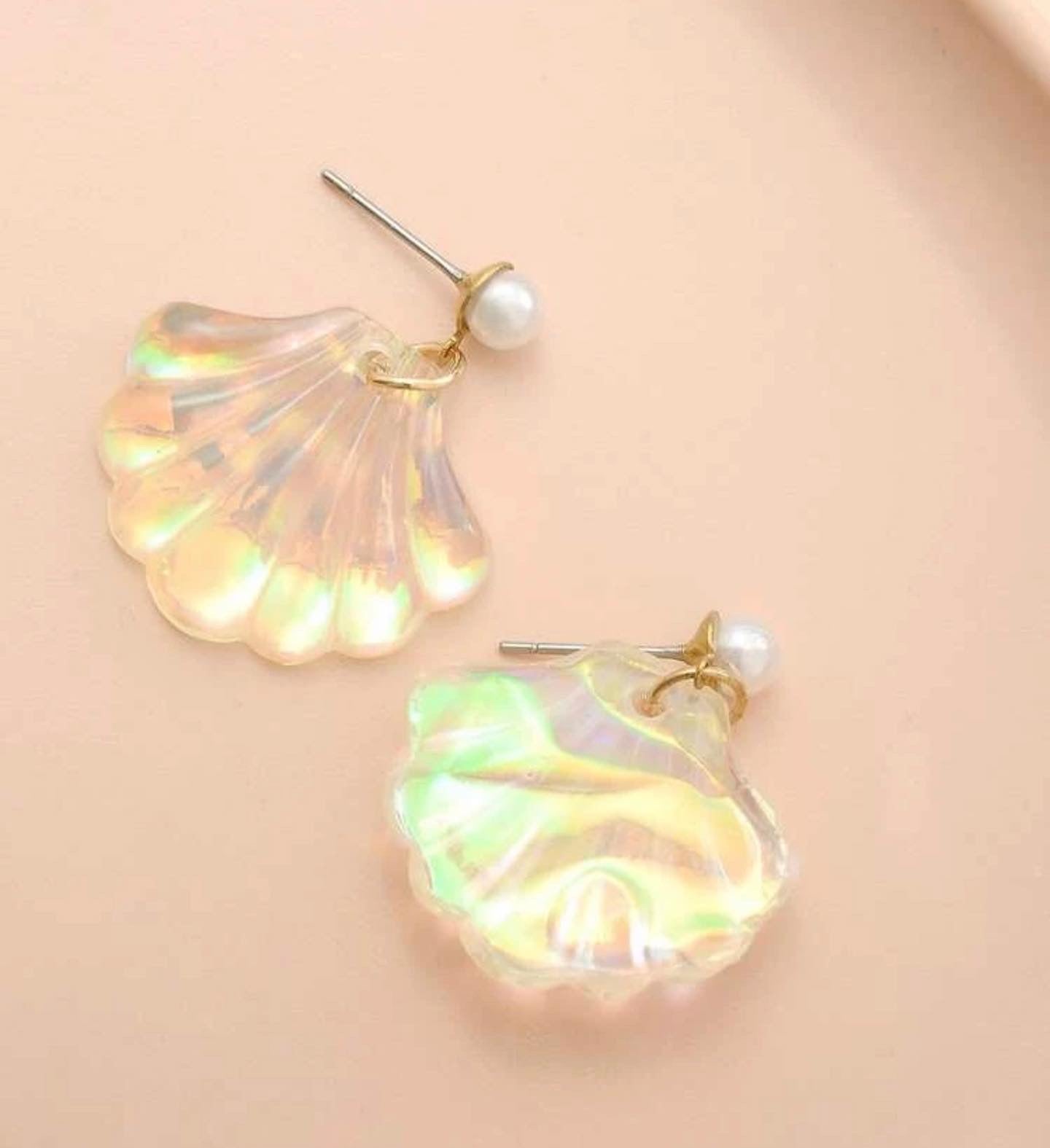 Faux Pearl decor shell drop earrings - Christina’s unique boutique LLC