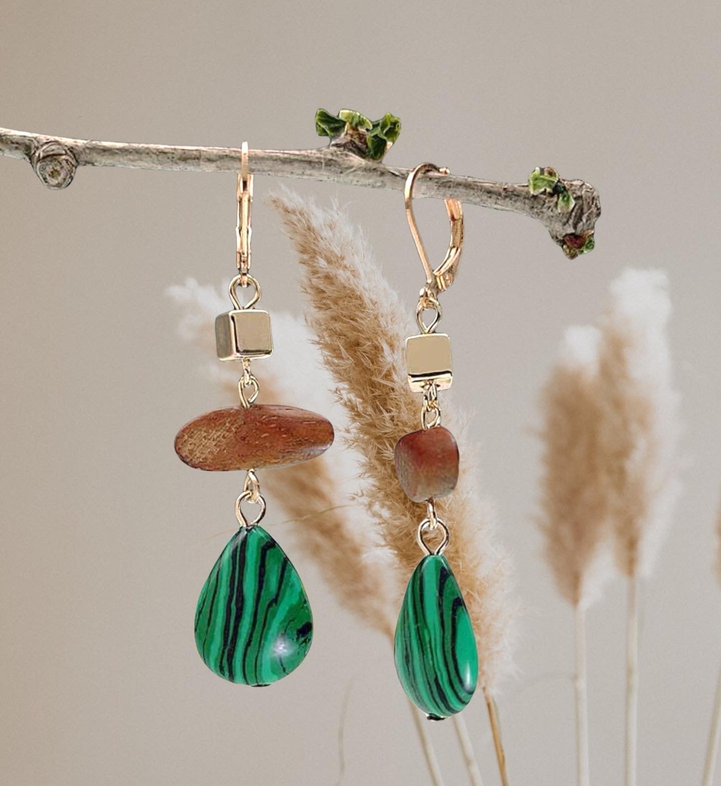 Geometric & water drop earrings