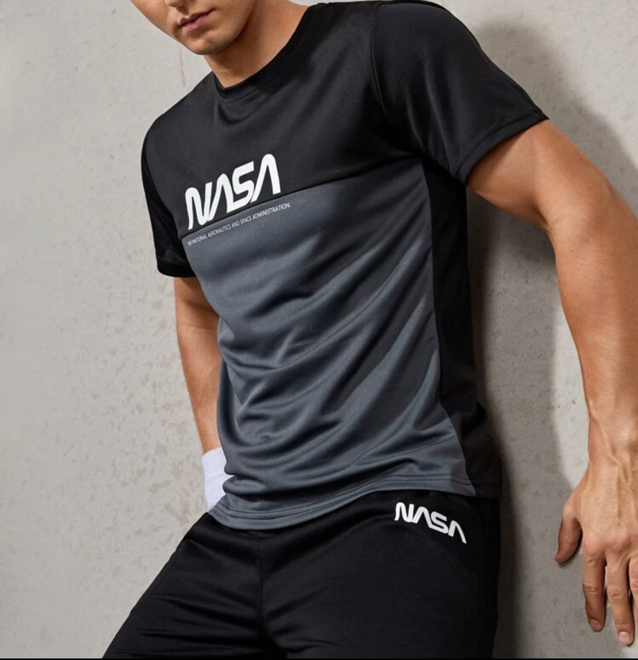 Men’s letter print round neck tee and sweatpants set - Christina’s unique boutique LLC