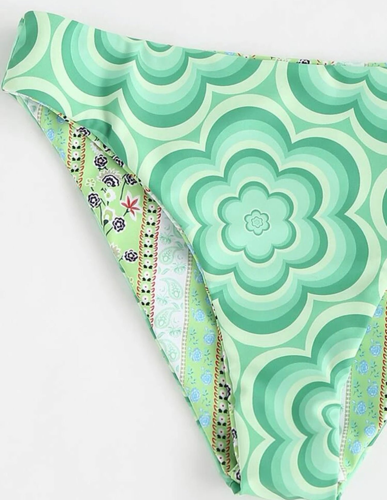 Teen Girls Floral Print Reversible Bikini Swimsuit