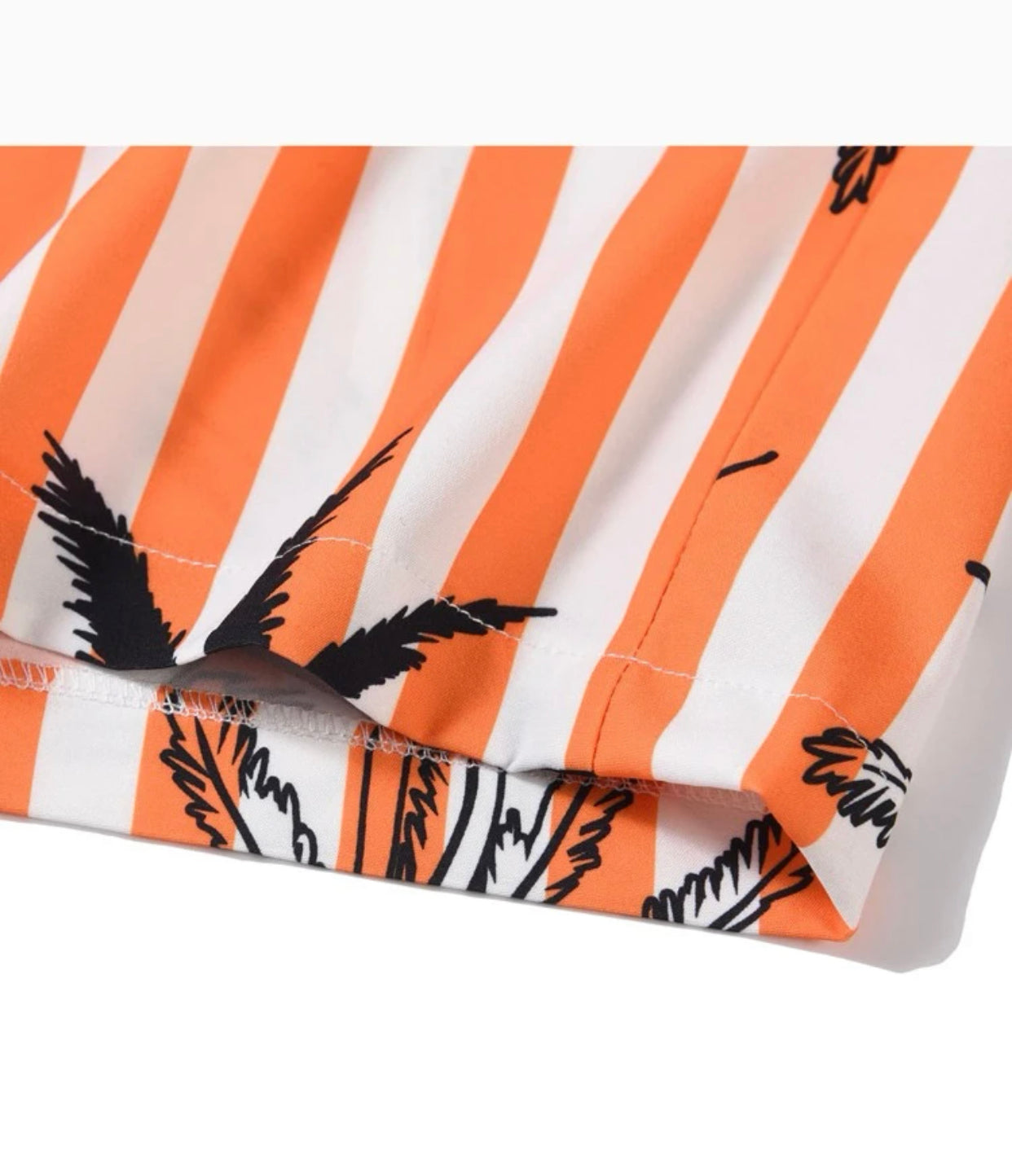Guys tropical print striped shorts