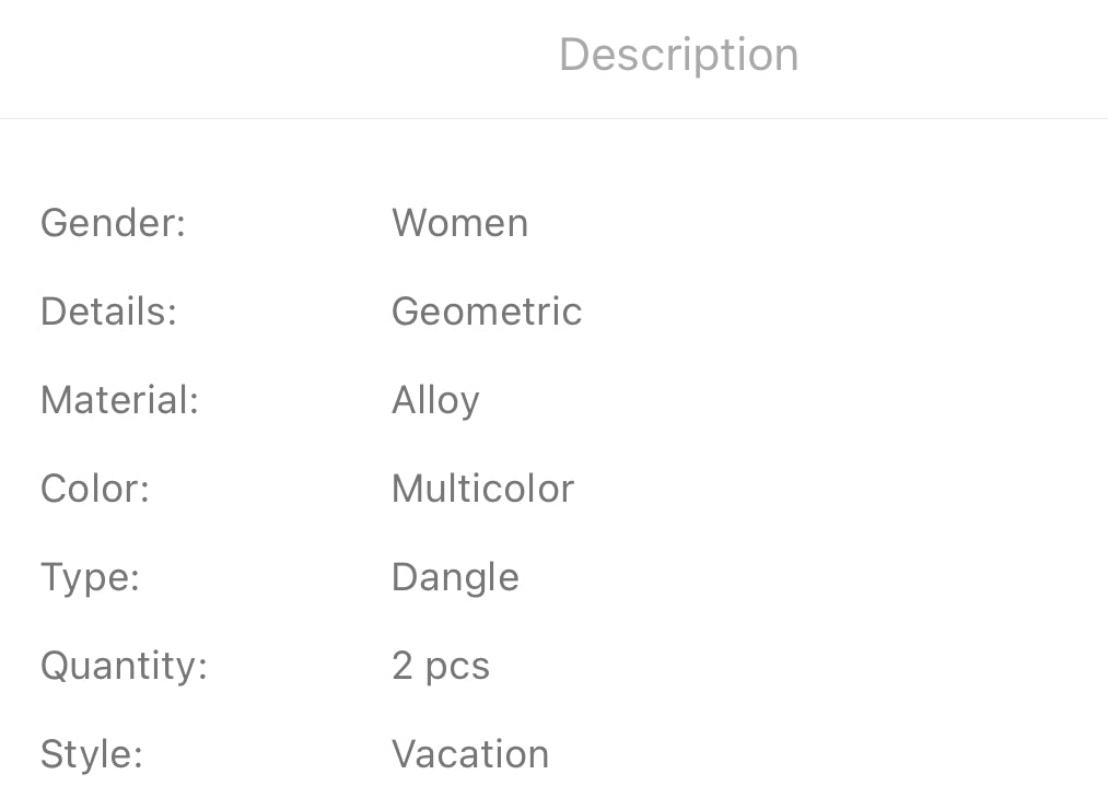 Purple color block oval dangle earrings