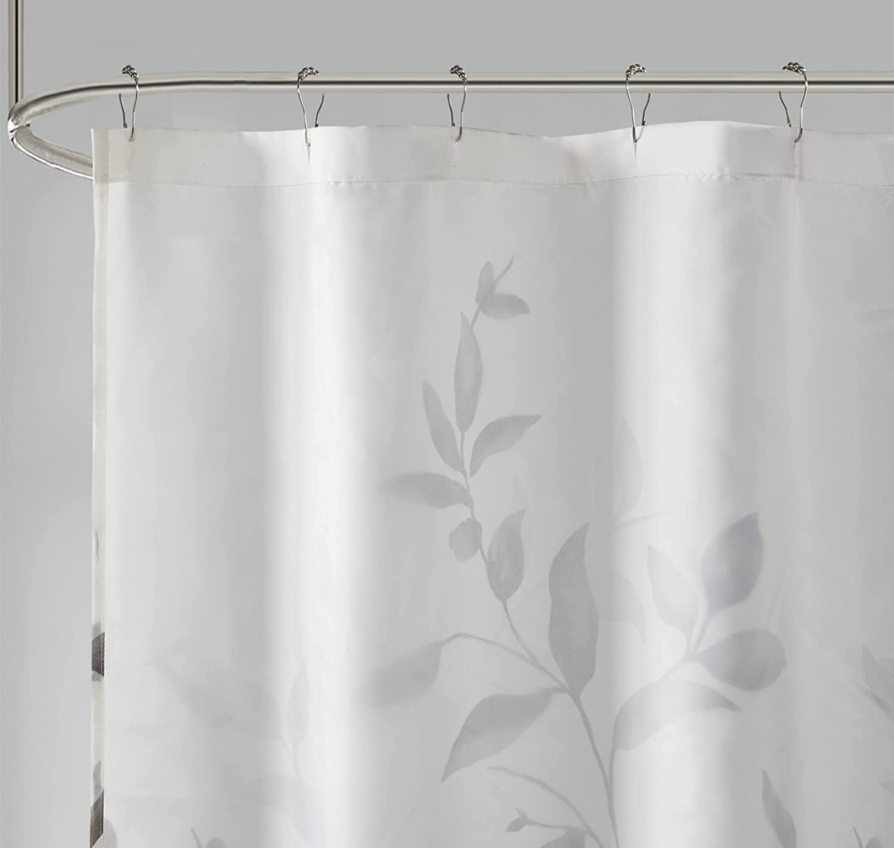 Shower Curtain, Luxurious Botanical Leaf Print, Modern Serene Bathroom Décor, Machine Washable Bath Privacy Screen, 72x72
