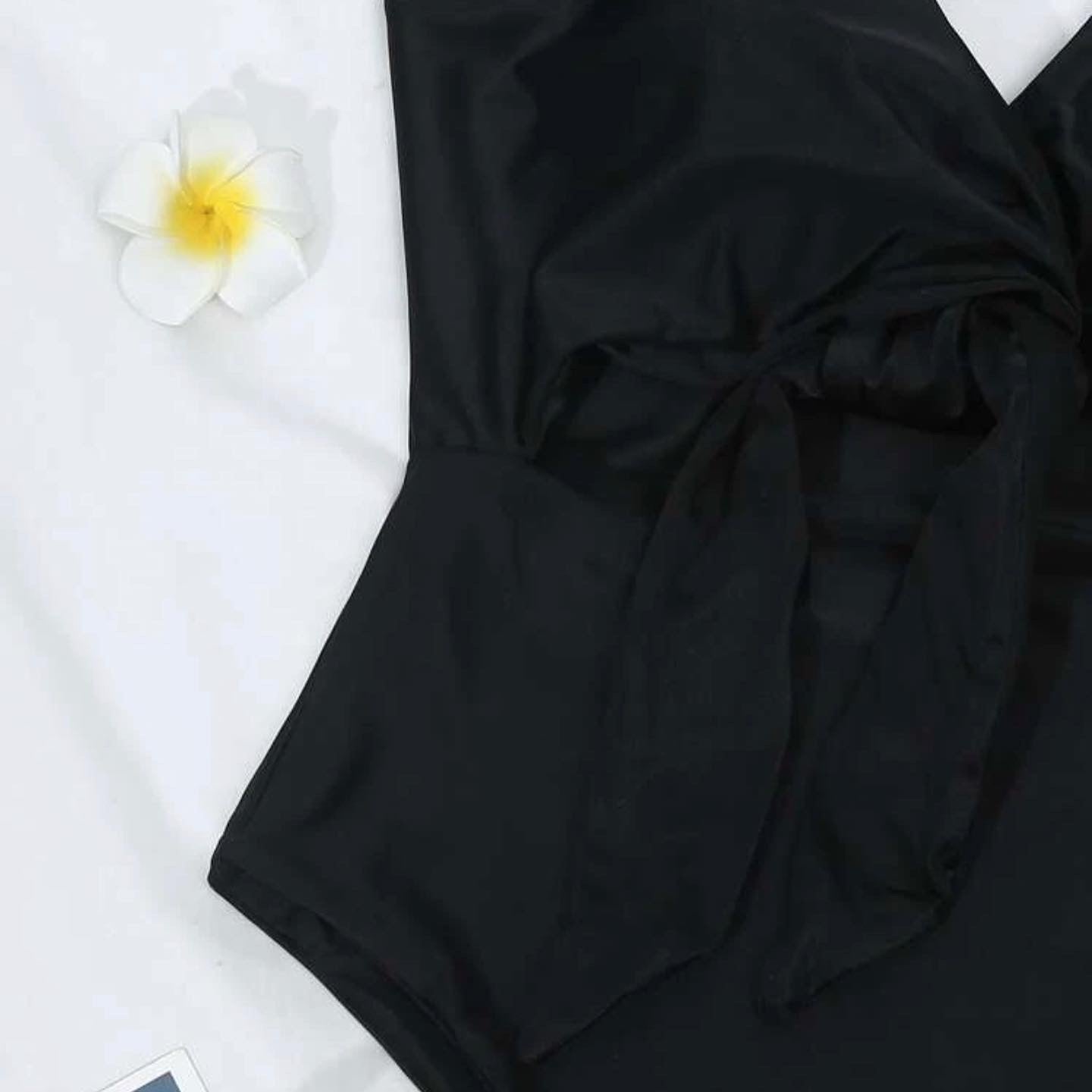 Women’s knot front cut-out one piece swimsuit