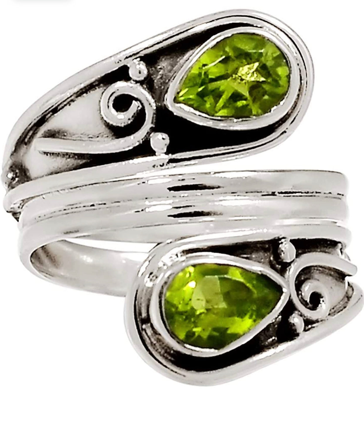 Peridot 925 Sterling Silver Ring Jewelry Size 7.5