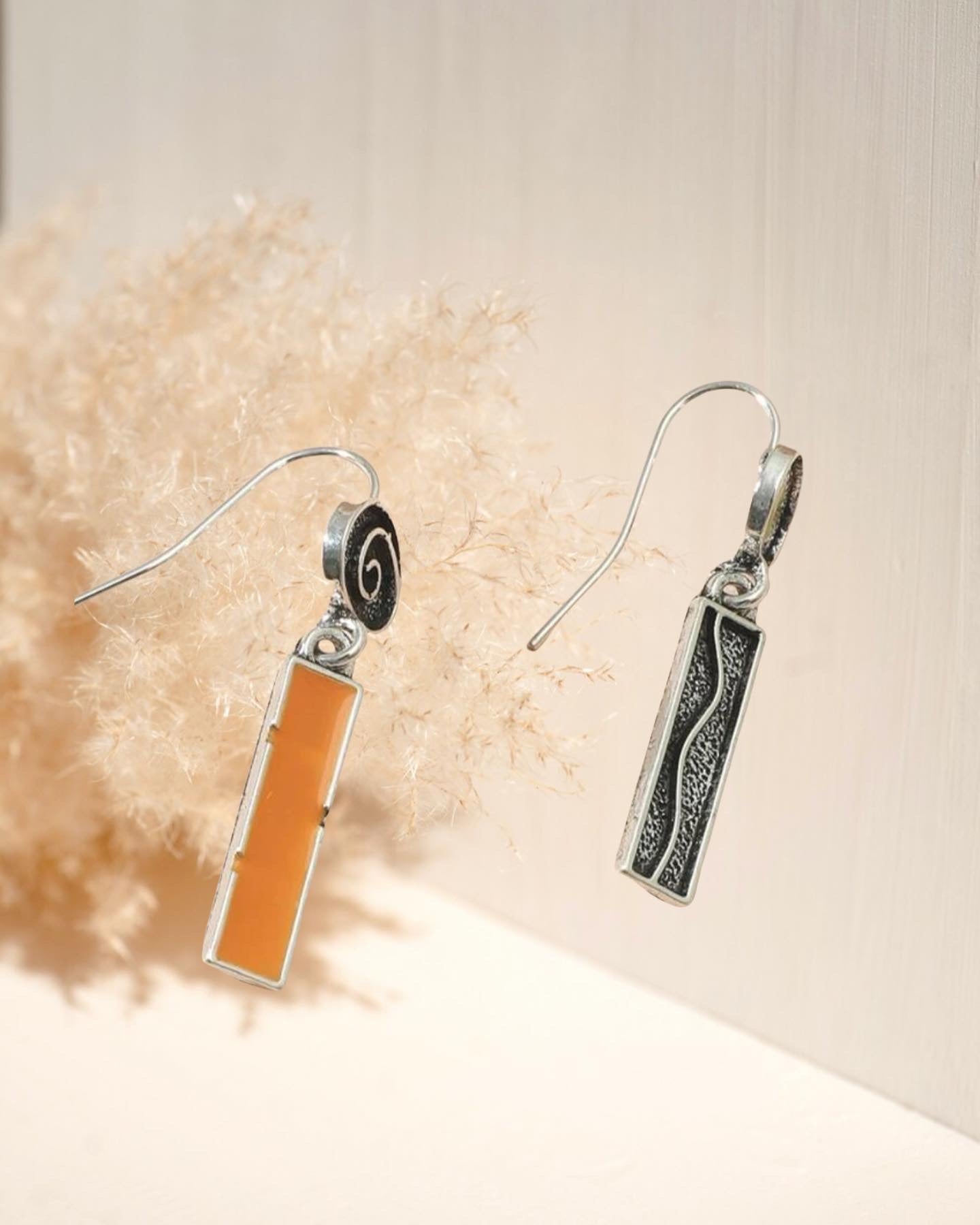 Mismatched geo decor drop earrings