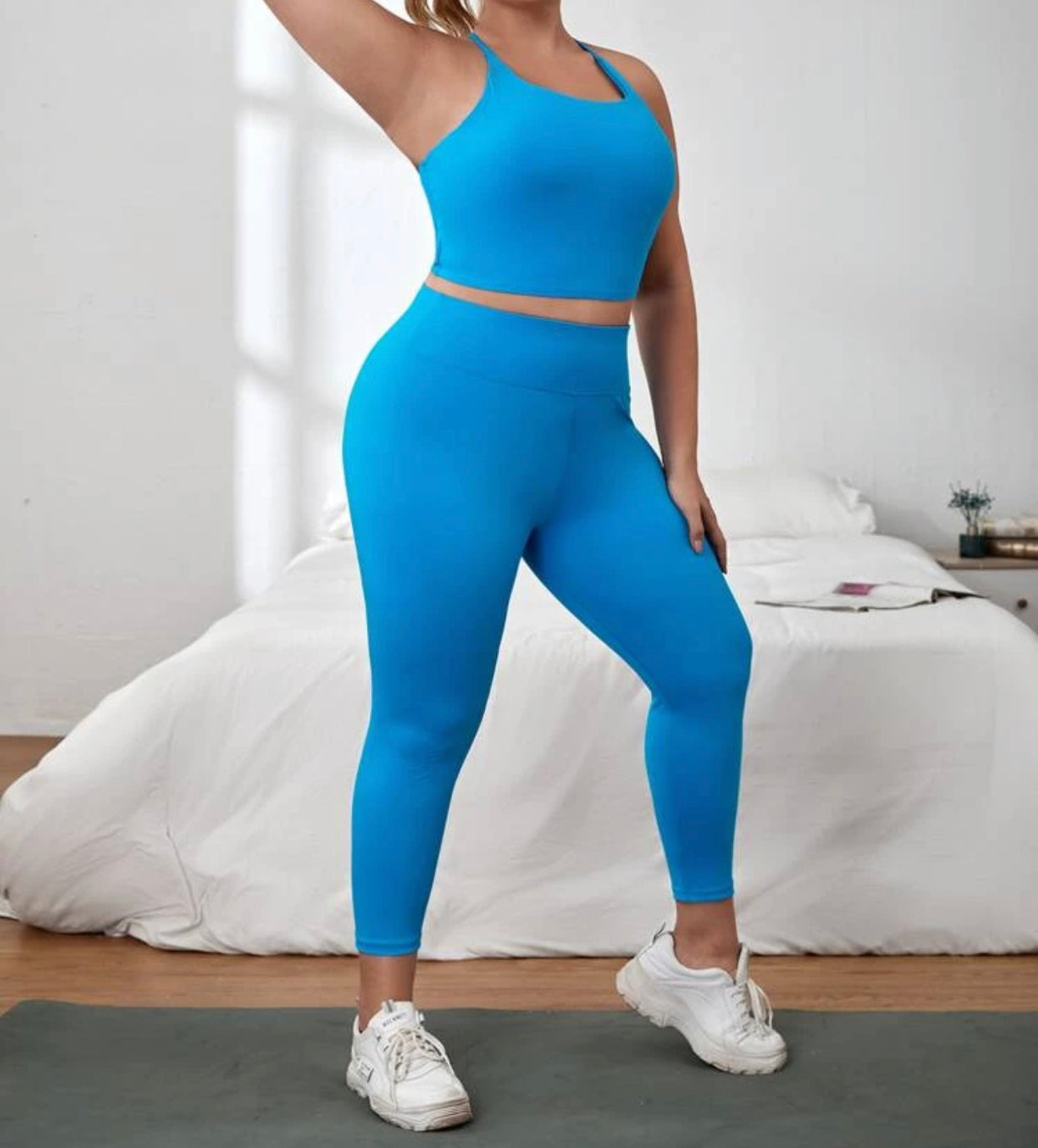 Curve and plus cross cross back sports bra & scrunch butt leggings - Christina’s unique boutique LLC