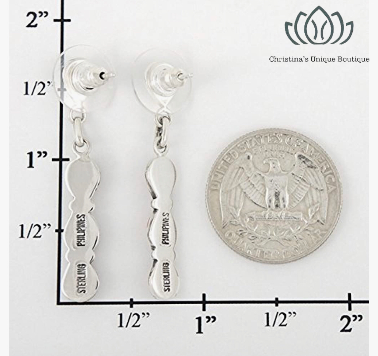 Genuine spiny oyster and .925 sterling silver drop earrings - Christina’s unique boutique LLC