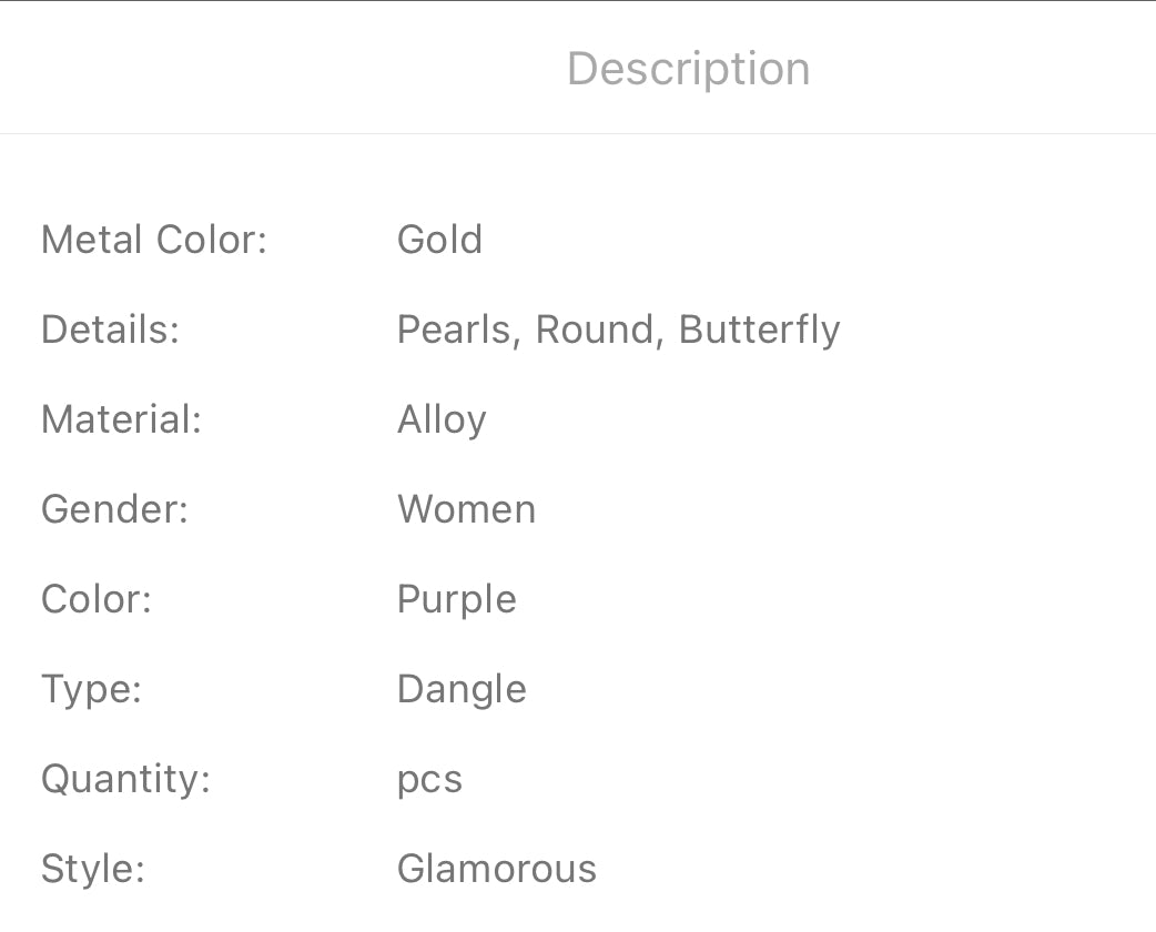 Butterfly charm drop earrings