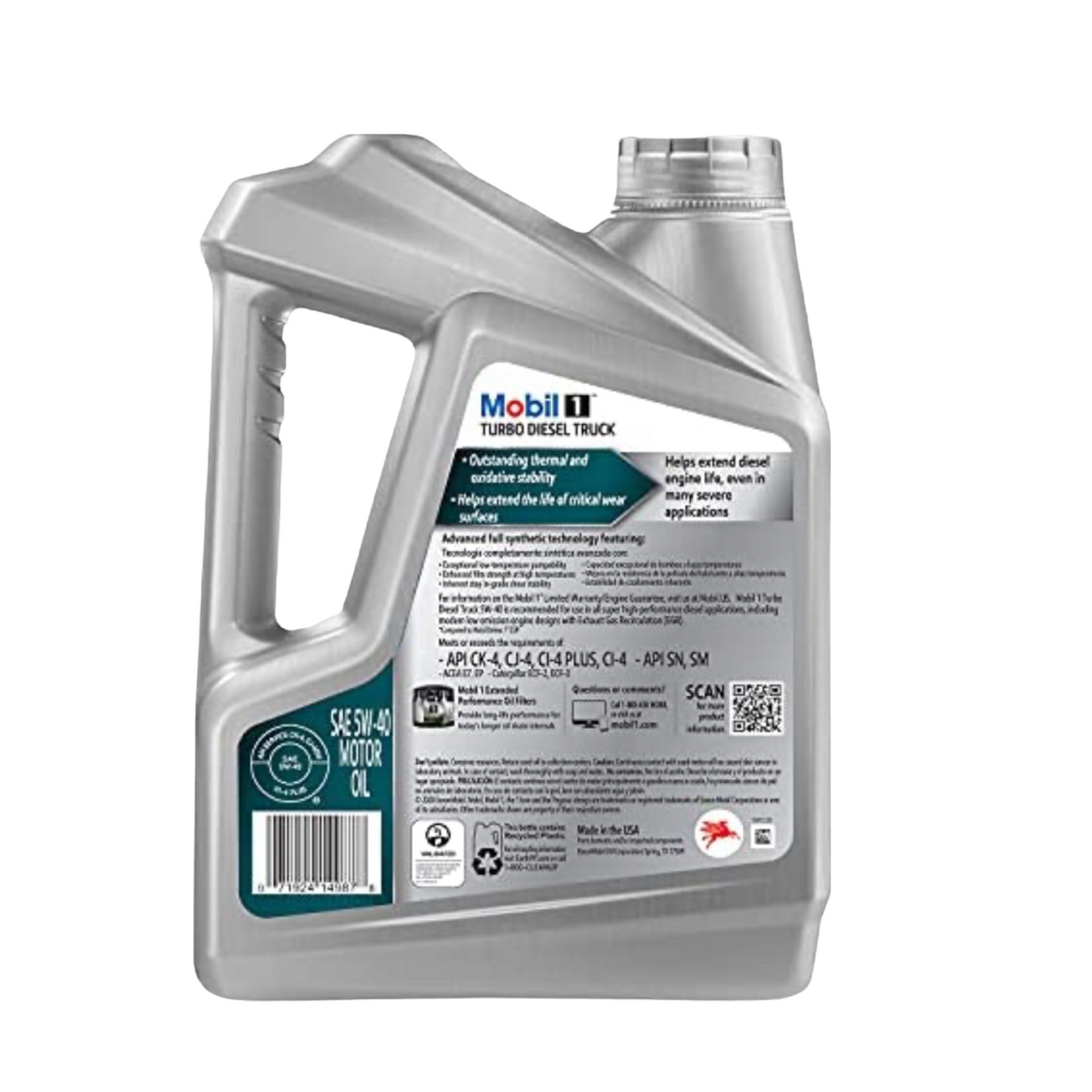 Mobil 1 Turbo Diesel Truck Full Synthetic Motor Oil 5W-40, 1 Gal