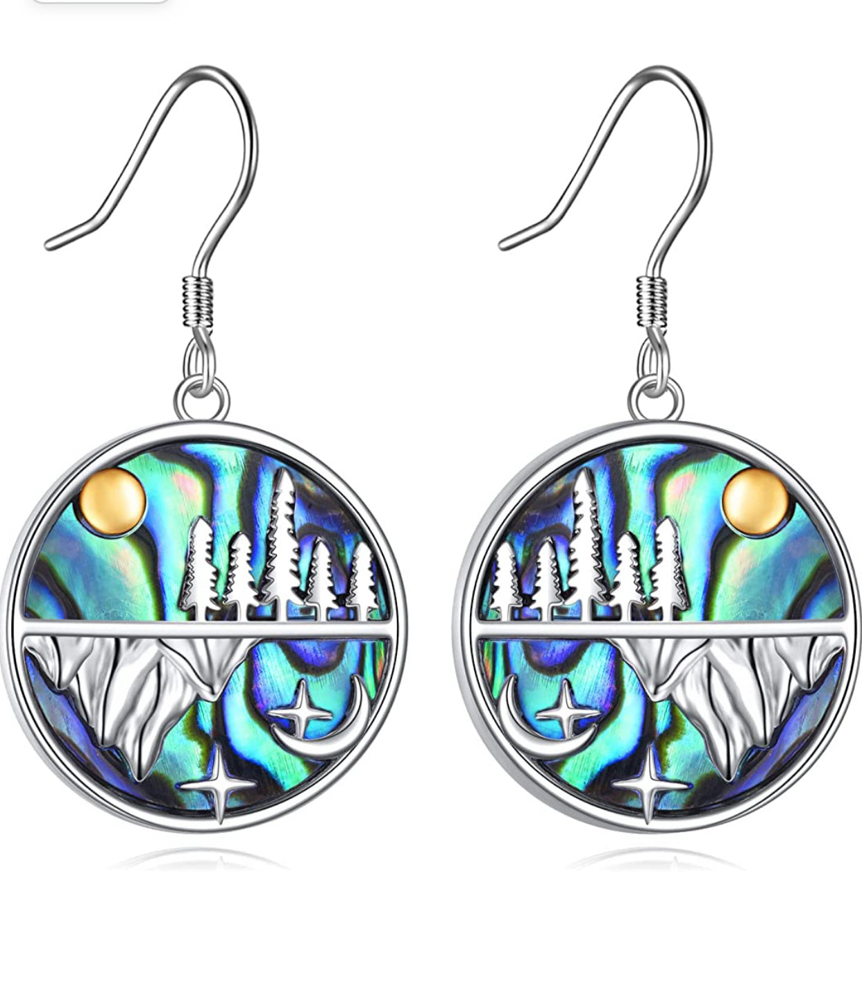 Mountain Earrings Sterling Silver Abalone