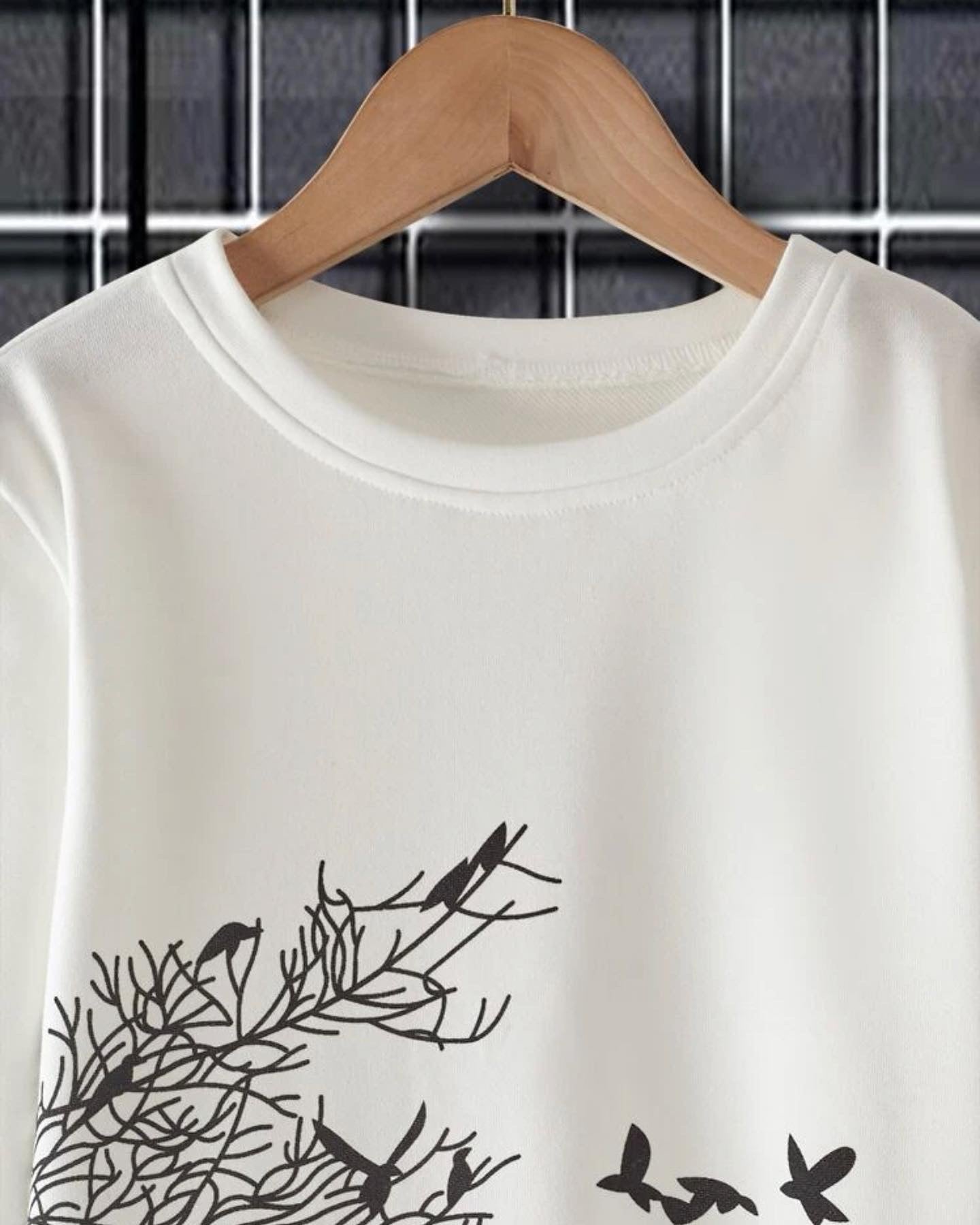 Boy’s tree and bird print tee & drawstring waist pants