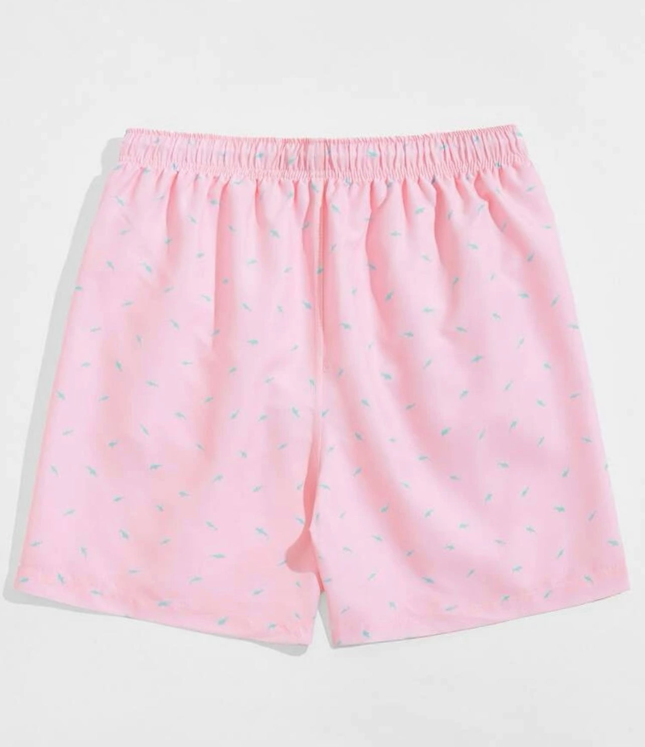 Men allover print drawstring swim trunks