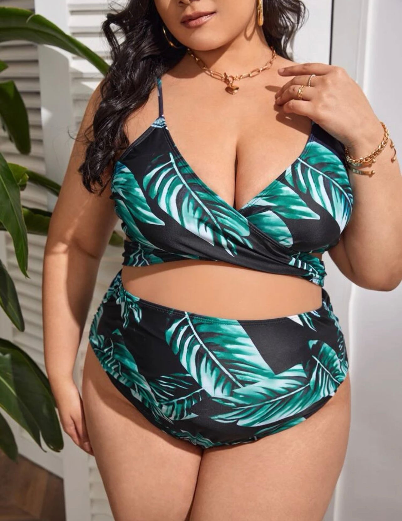 Maternity Tropical Print Bikini Swimsuit