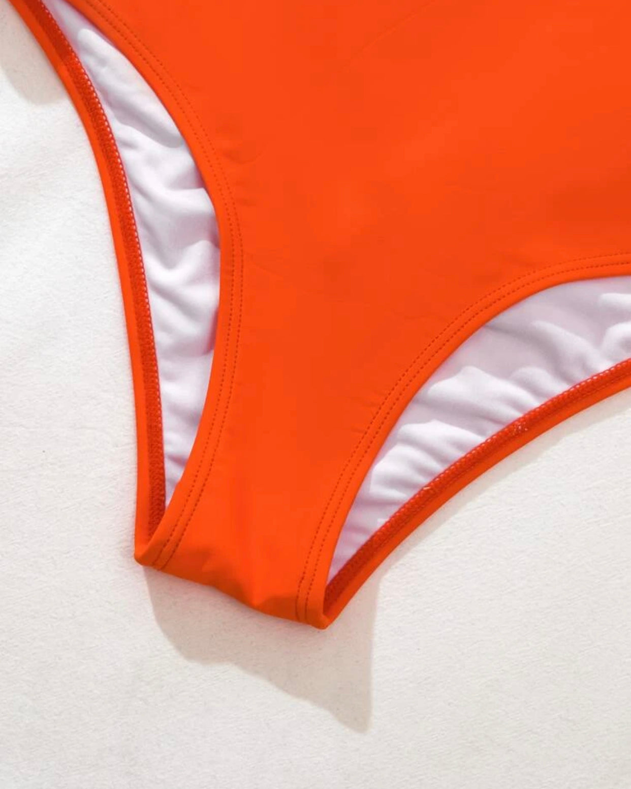 Women’s orange halter high waist push up bikini swimsuit