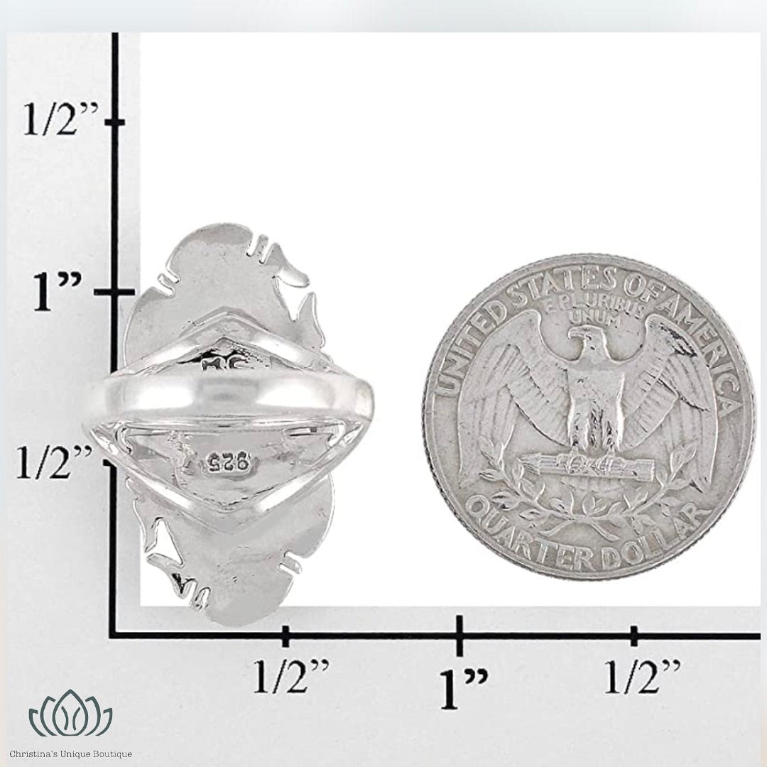 Southwestern Style Sterling Silver & Genuine Turquoise Ring.