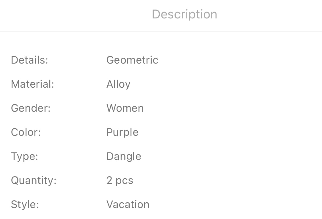 Geometric drop earrings