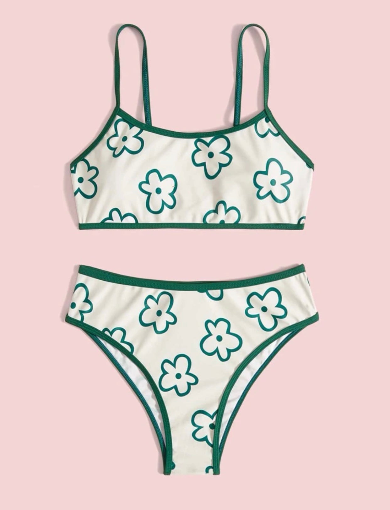 Teen girls floral print bikini swimsuit
